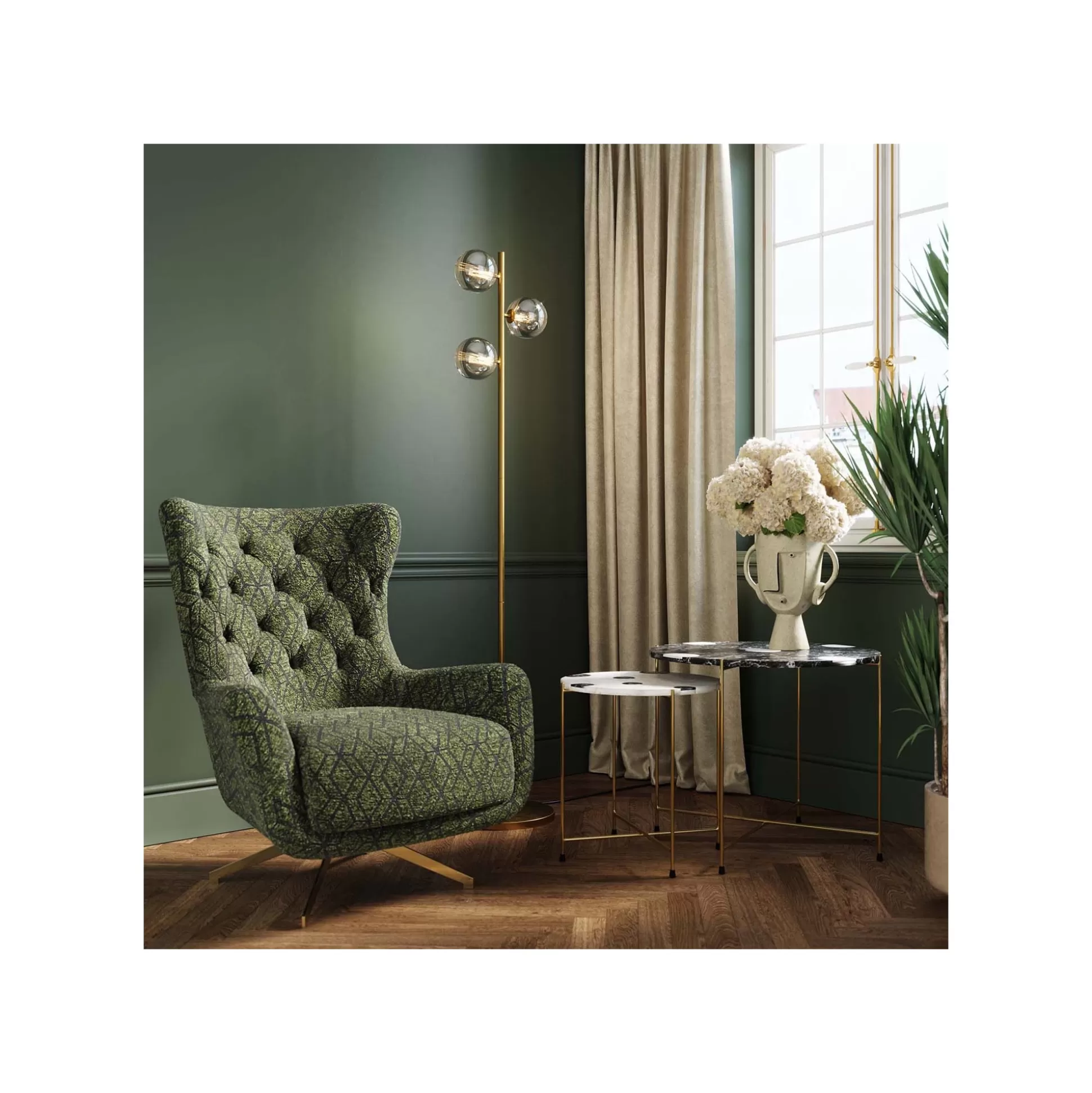 Fauteuil Pivotant Bellini Vert ^KARE Design Clearance