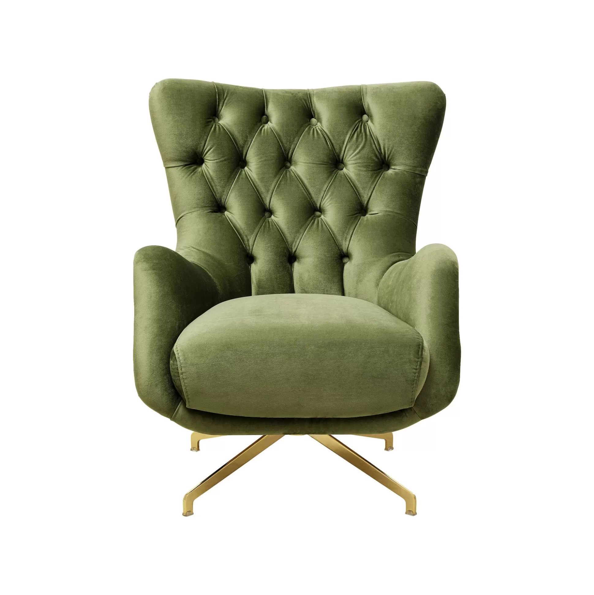 Fauteuil Pivotant Bellissima Velours Vert ^KARE Design Fashion