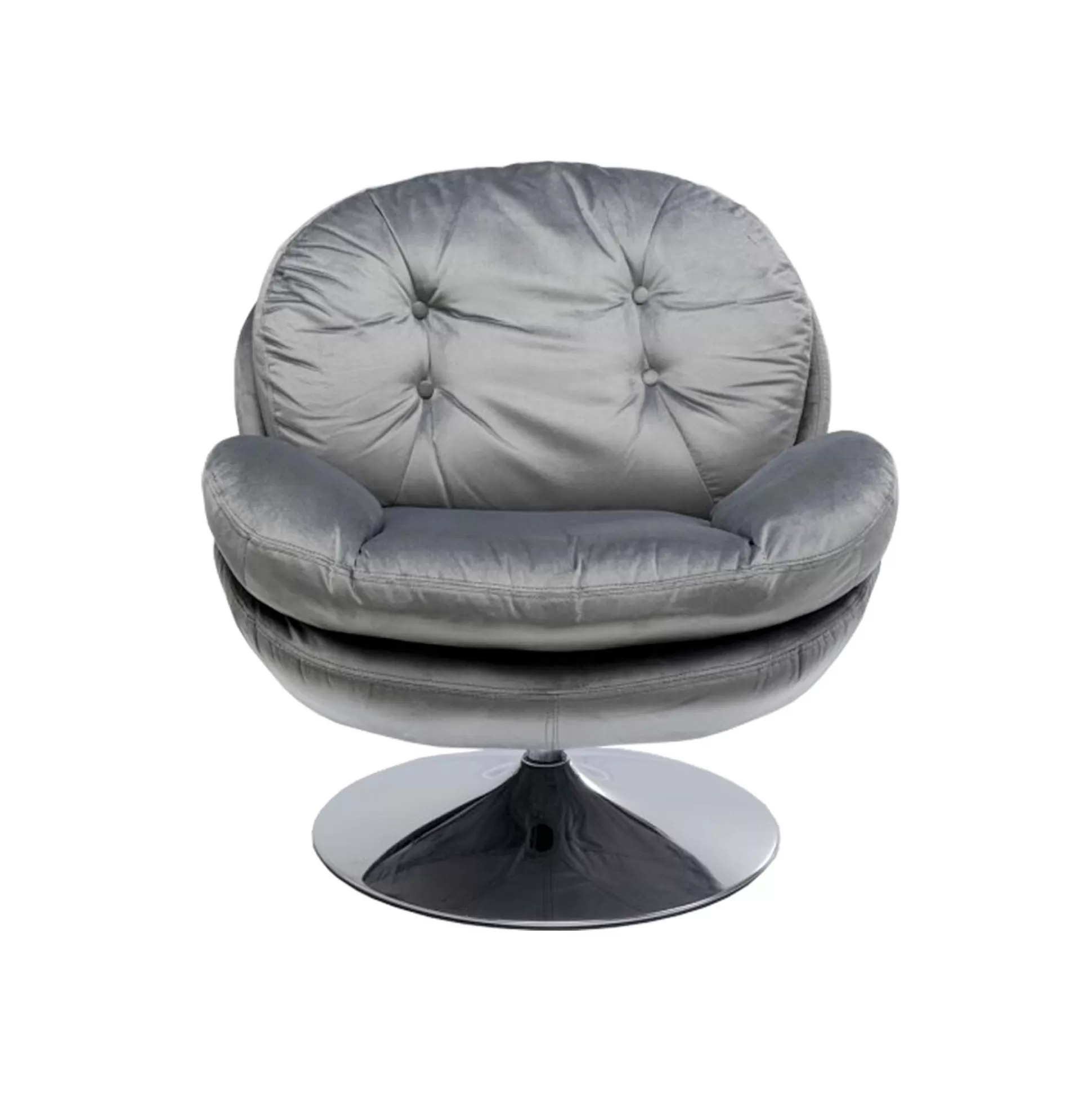 Fauteuil Pivotant Cosy Velours Gris ^KARE Design Discount