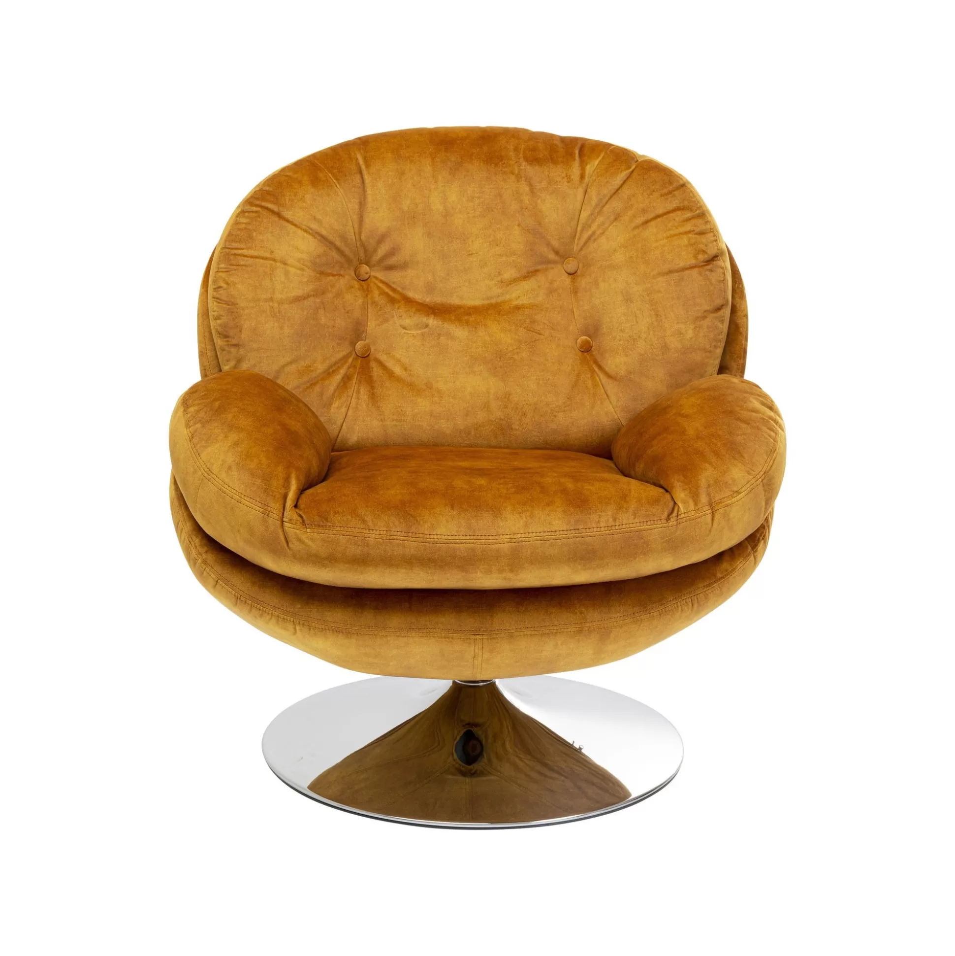 Fauteuil Pivotant Cosy Velours Ocre ^KARE Design Shop