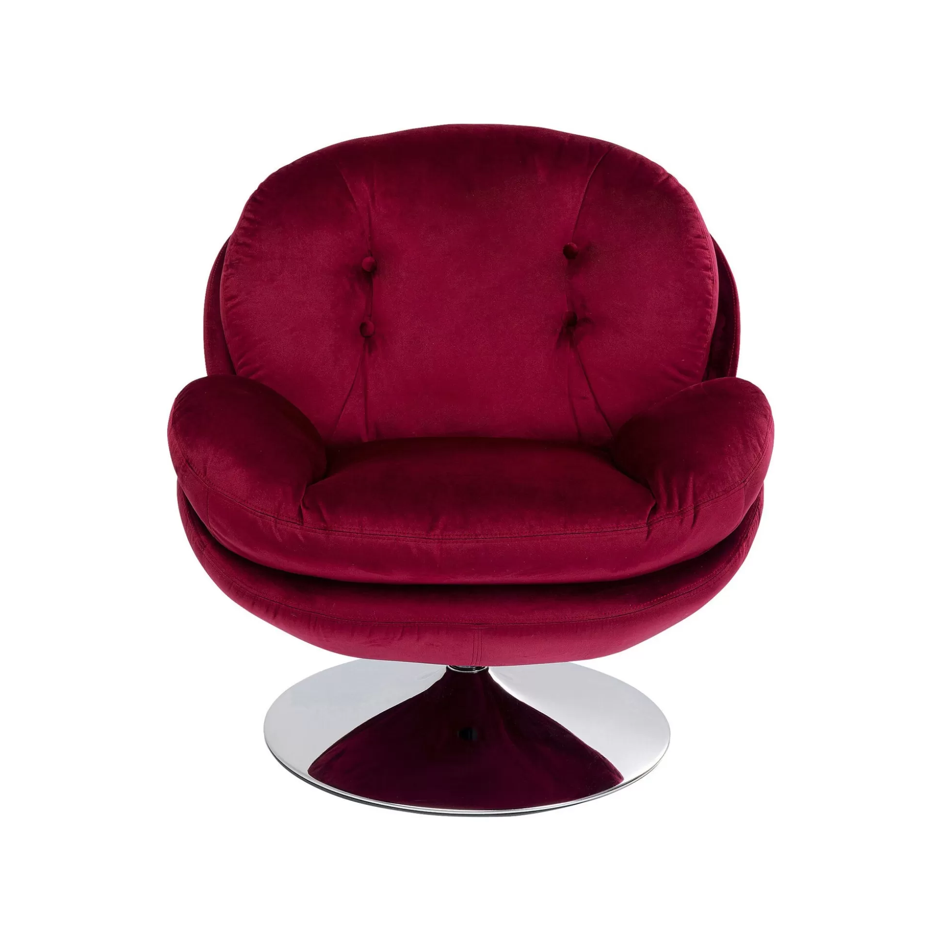 Fauteuil Pivotant Cosy Velours Rouge ^KARE Design Cheap