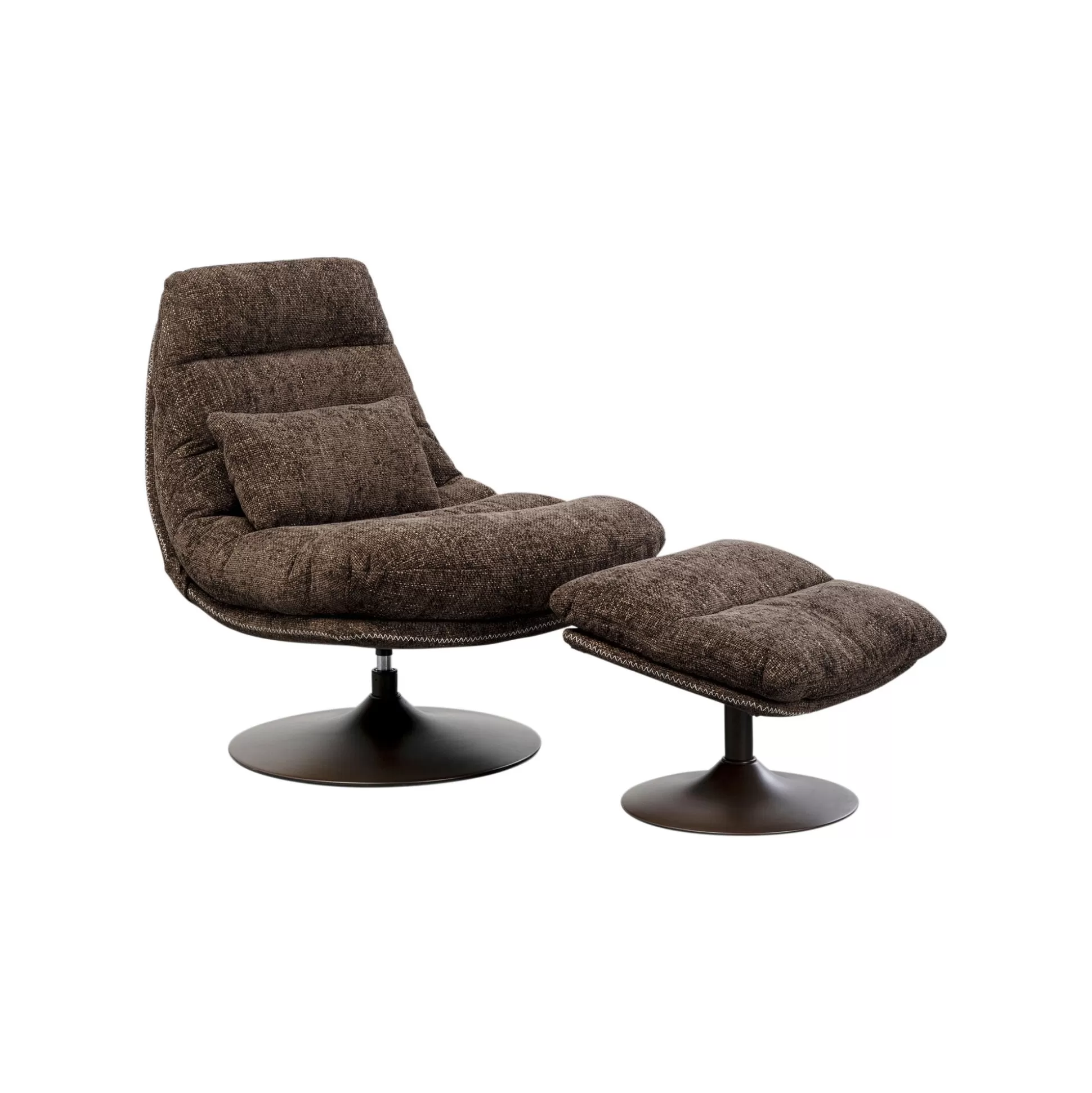 Fauteuil Pivotant Et Repose-pieds Montreal Marron ^KARE Design Best