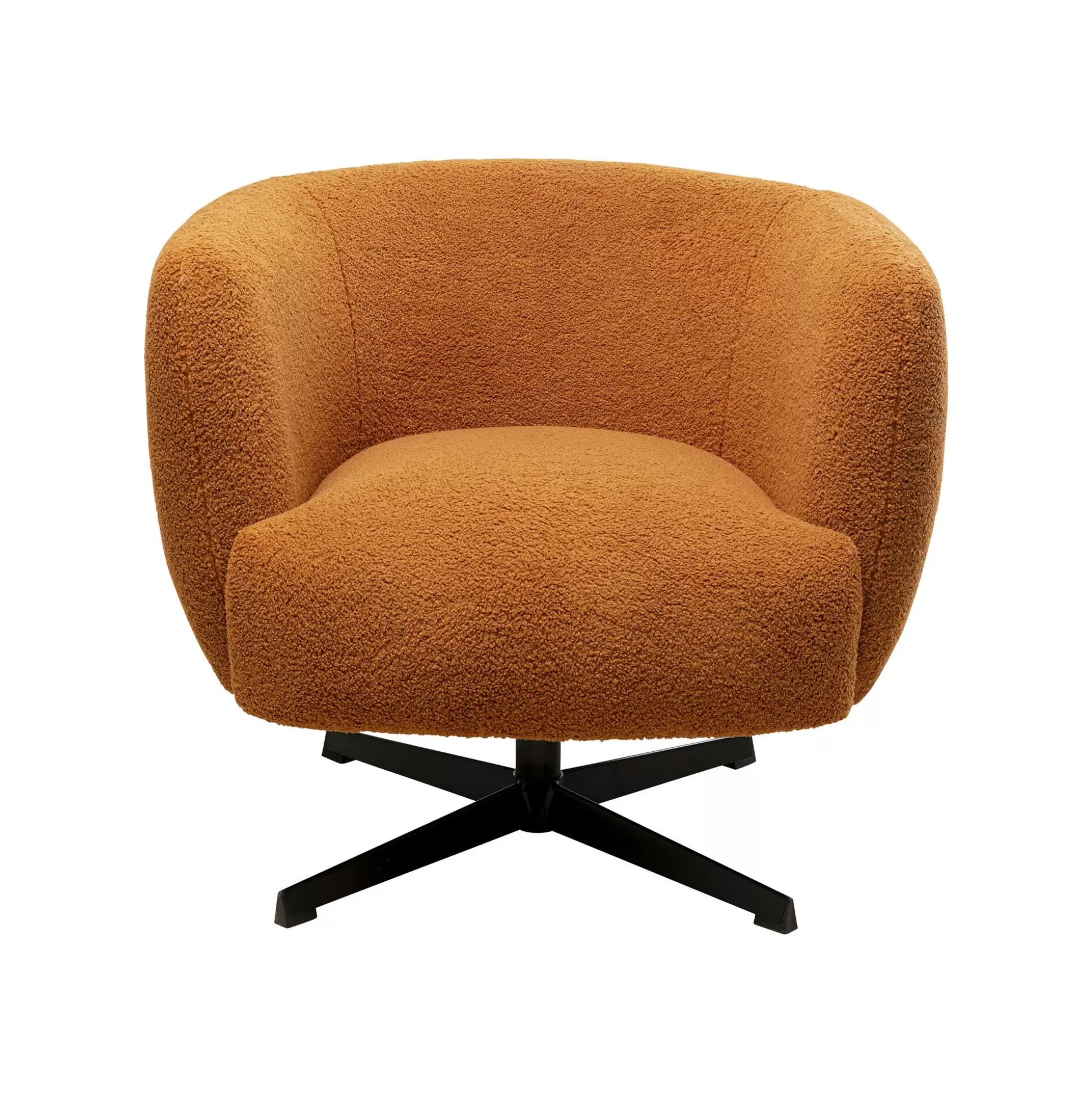 Fauteuil Pivotant Fuzzy Marron ^KARE Design Shop