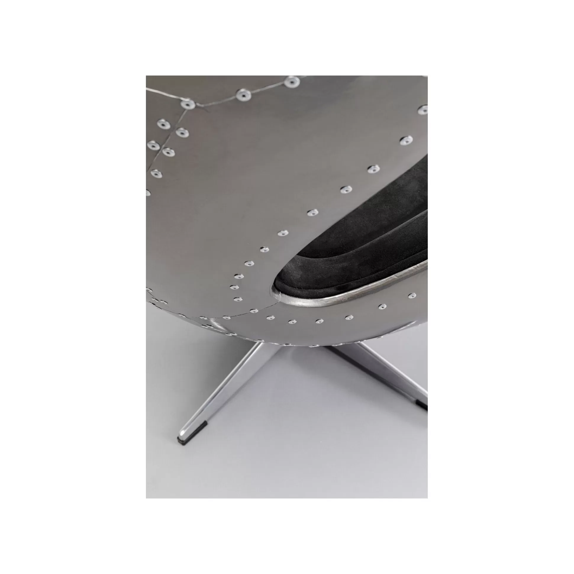 Fauteuil Pivotant Lounge Noir Et Gris Rivets ^KARE Design Cheap