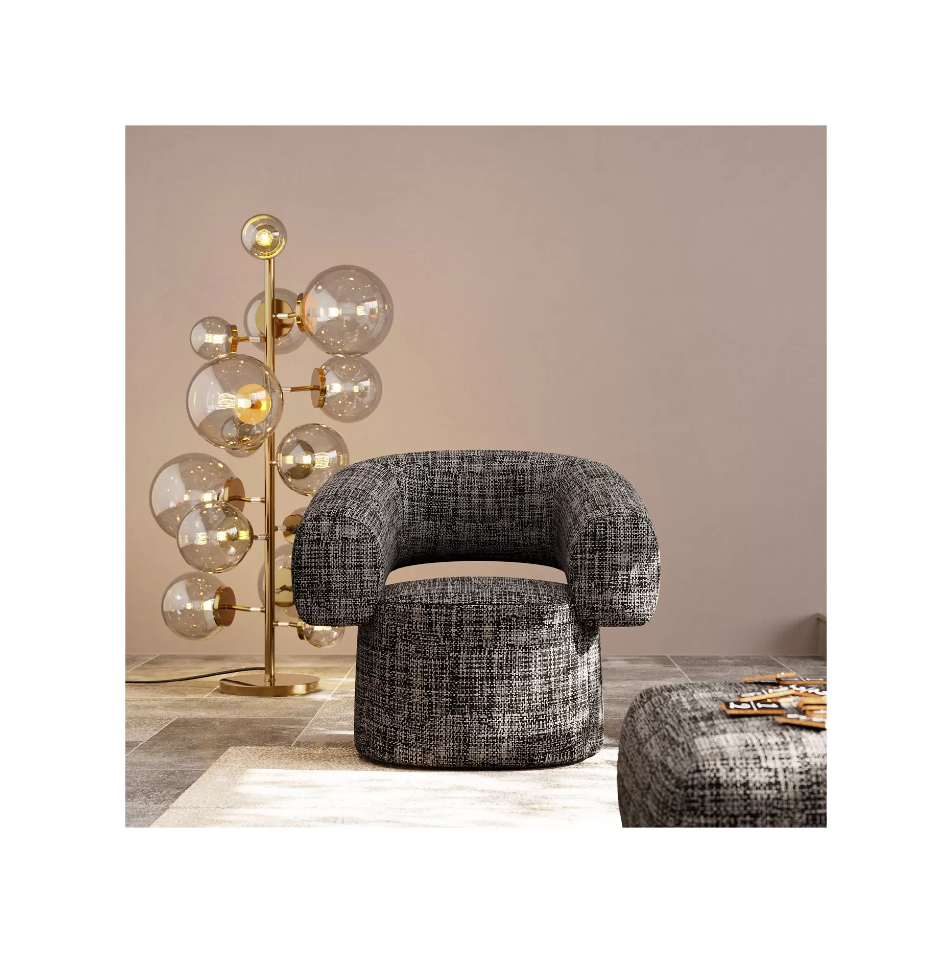 Fauteuil Pivotant Maye Bow Noir Et Blanc ^KARE Design Outlet