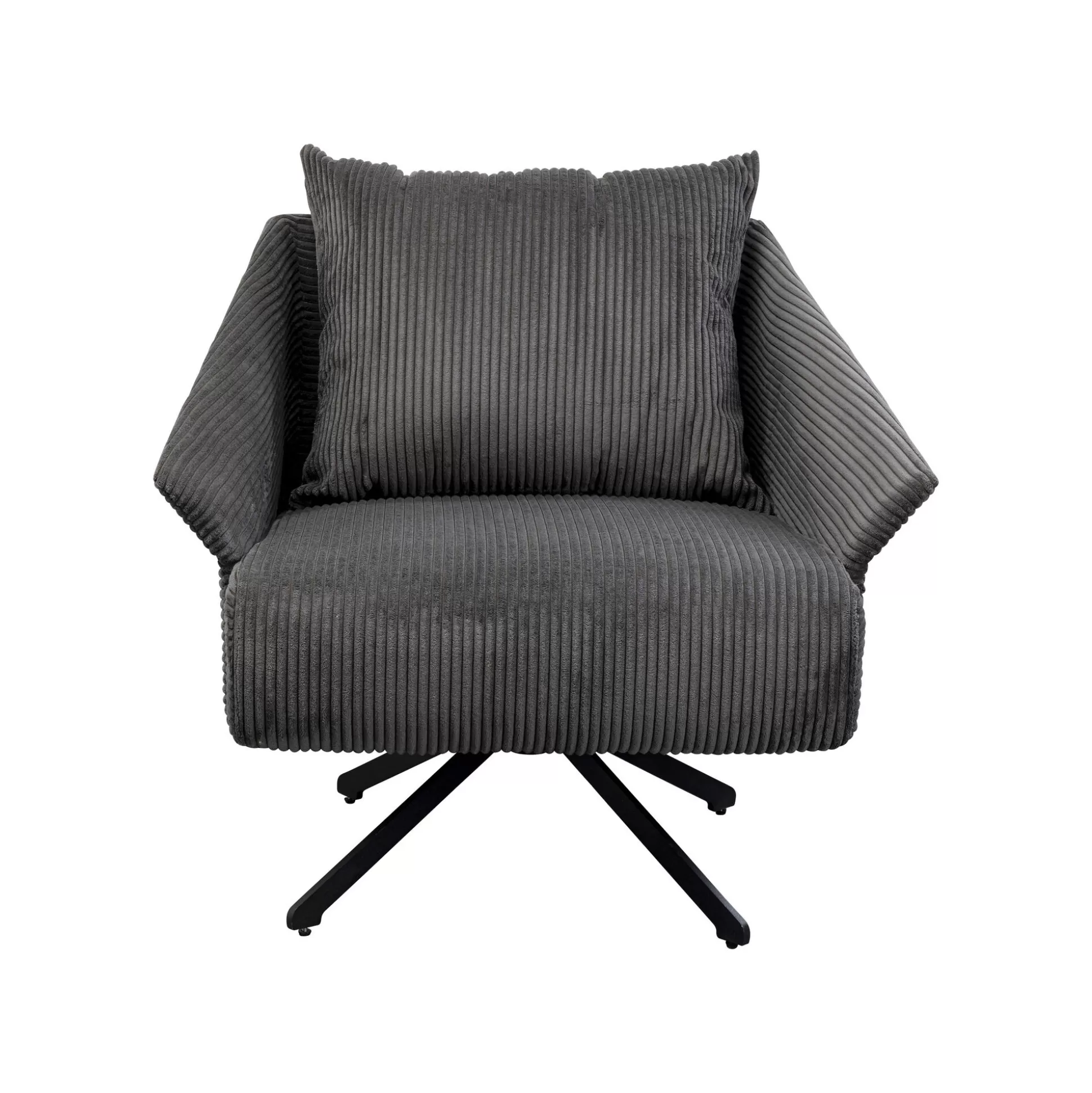 Fauteuil Pivotant Milo Velours Gris ^KARE Design Discount