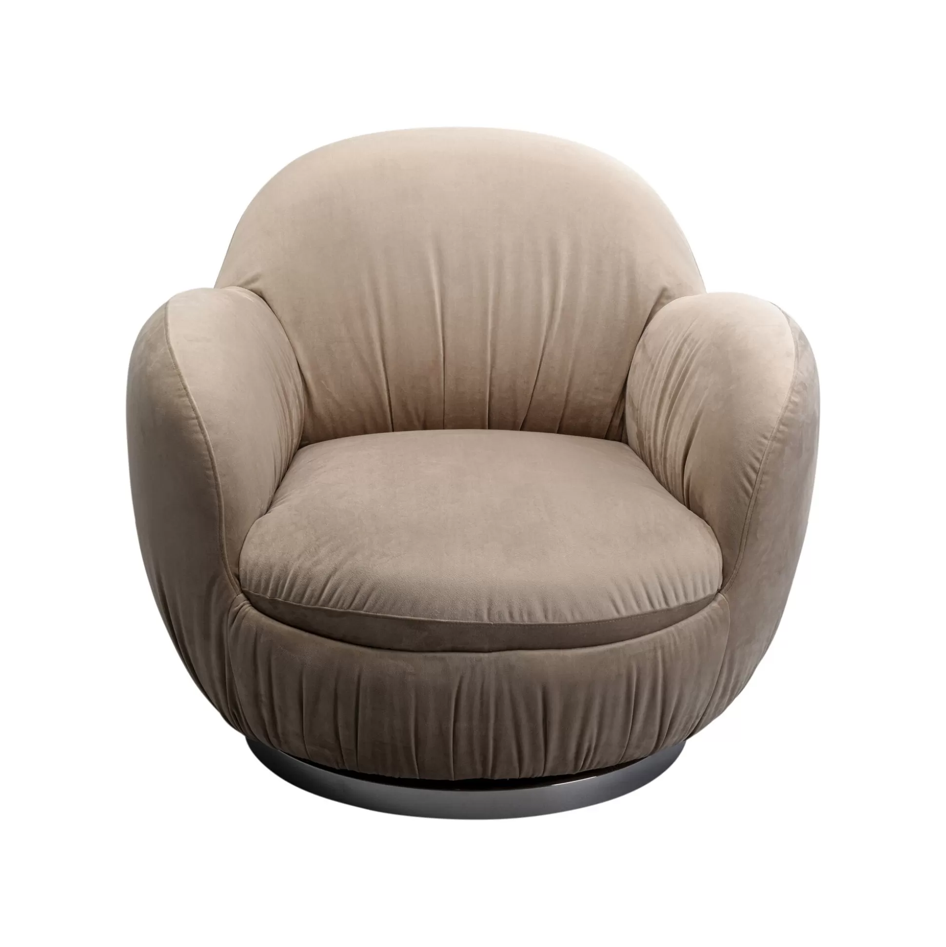 Fauteuil Pivotant Nube Velours Gris ^KARE Design Clearance