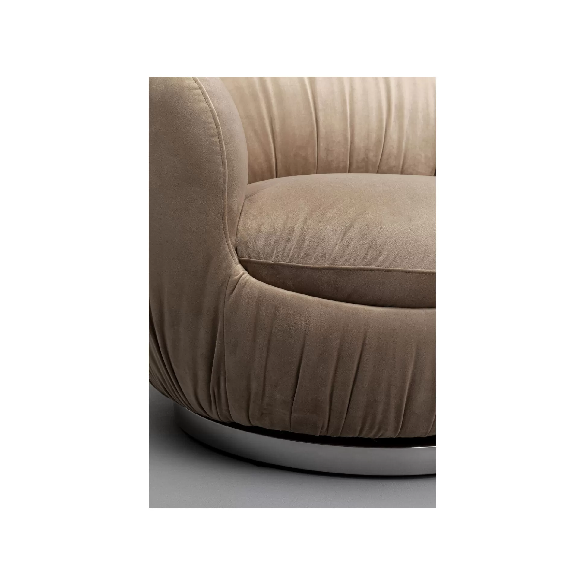 Fauteuil Pivotant Nube Velours Gris ^KARE Design Clearance