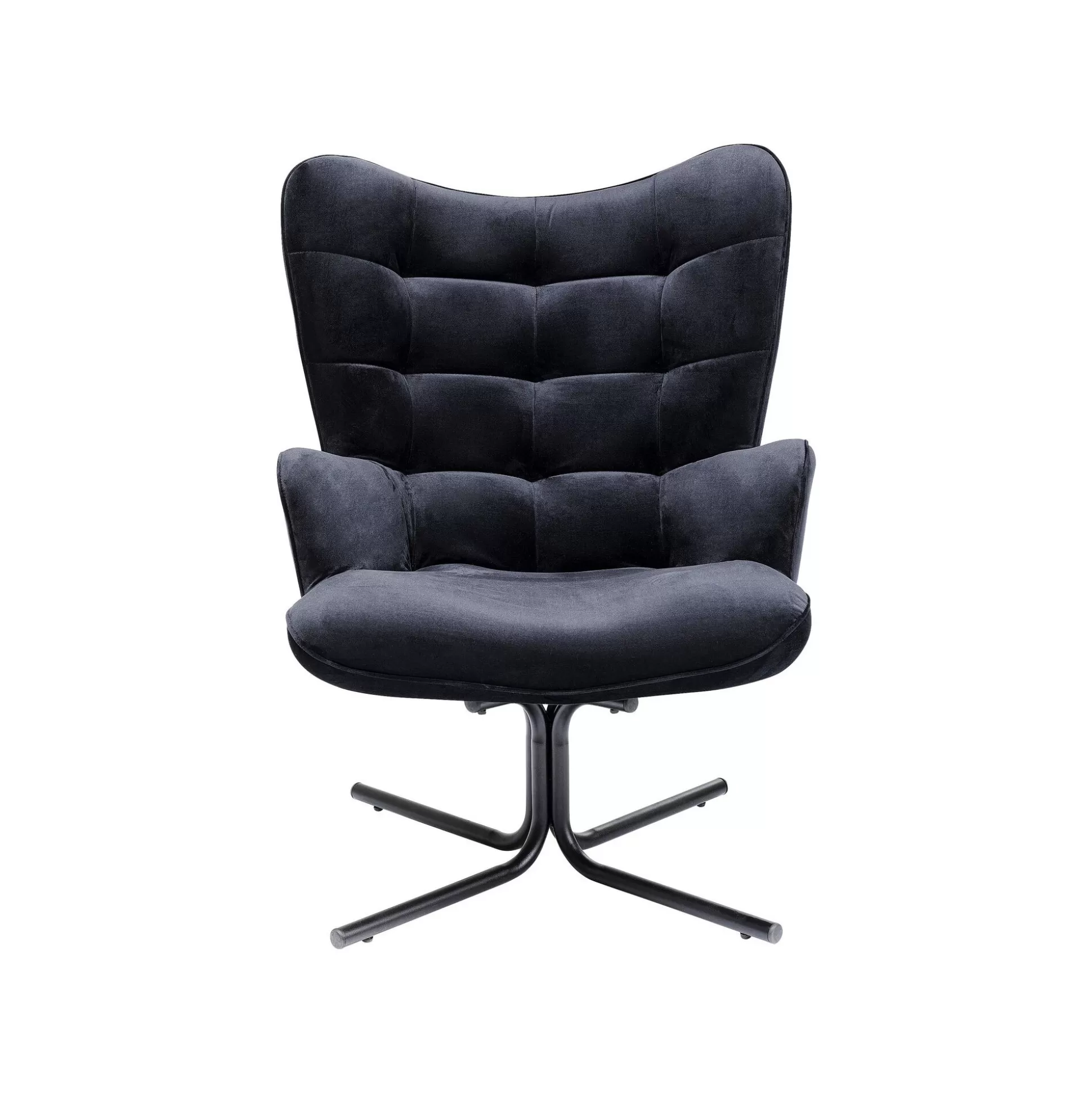 Fauteuil Pivotant Oscar Velours Noir ^KARE Design Sale