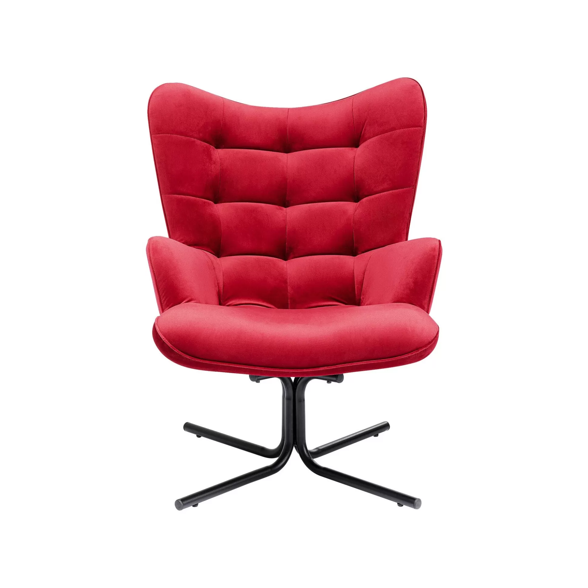 Fauteuil Pivotant Oscar Velours Rouge ^KARE Design Sale