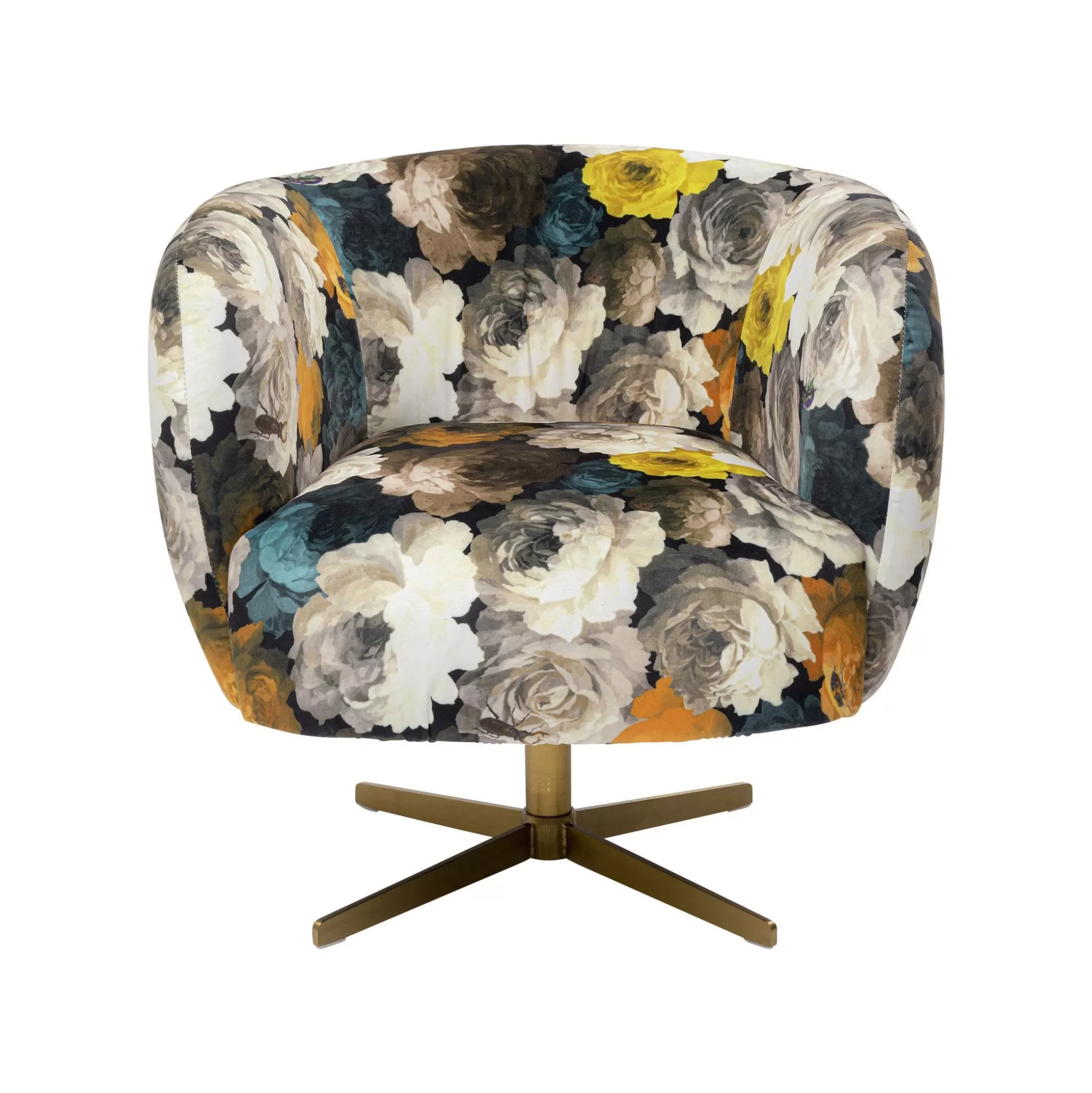 Fauteuil Pivotant Pivoines Jaunes ^KARE Design Fashion