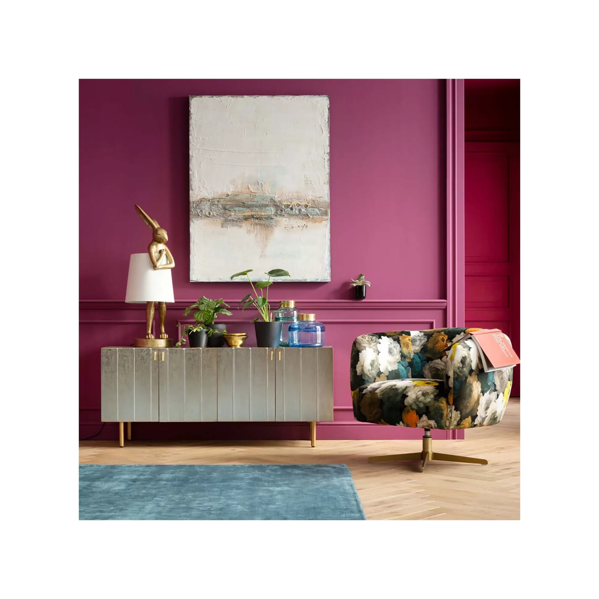 Fauteuil Pivotant Pivoines Jaunes ^KARE Design Fashion