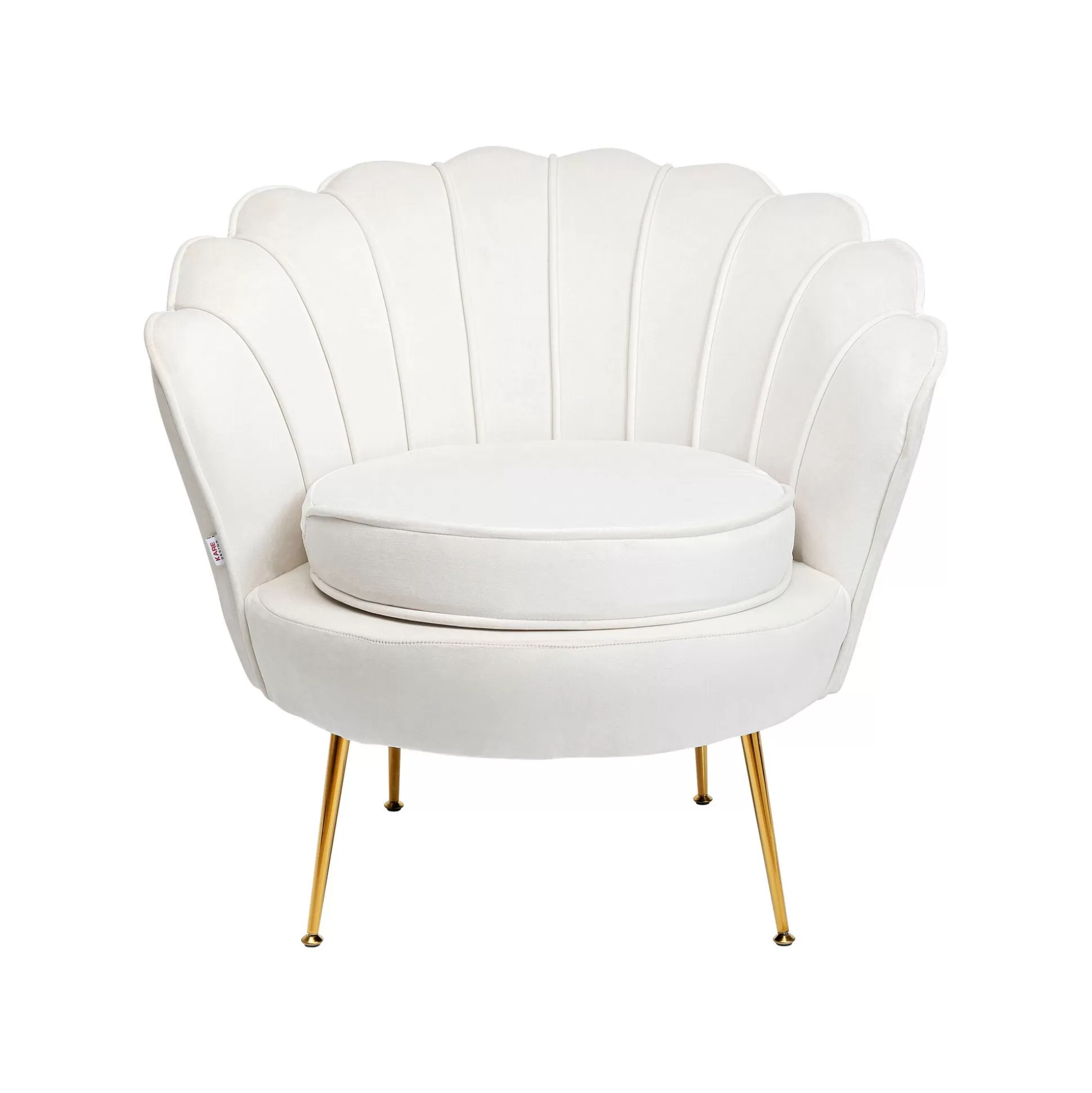 Fauteuil Water Lily Velours écru Et Acier Doré ^KARE Design Hot