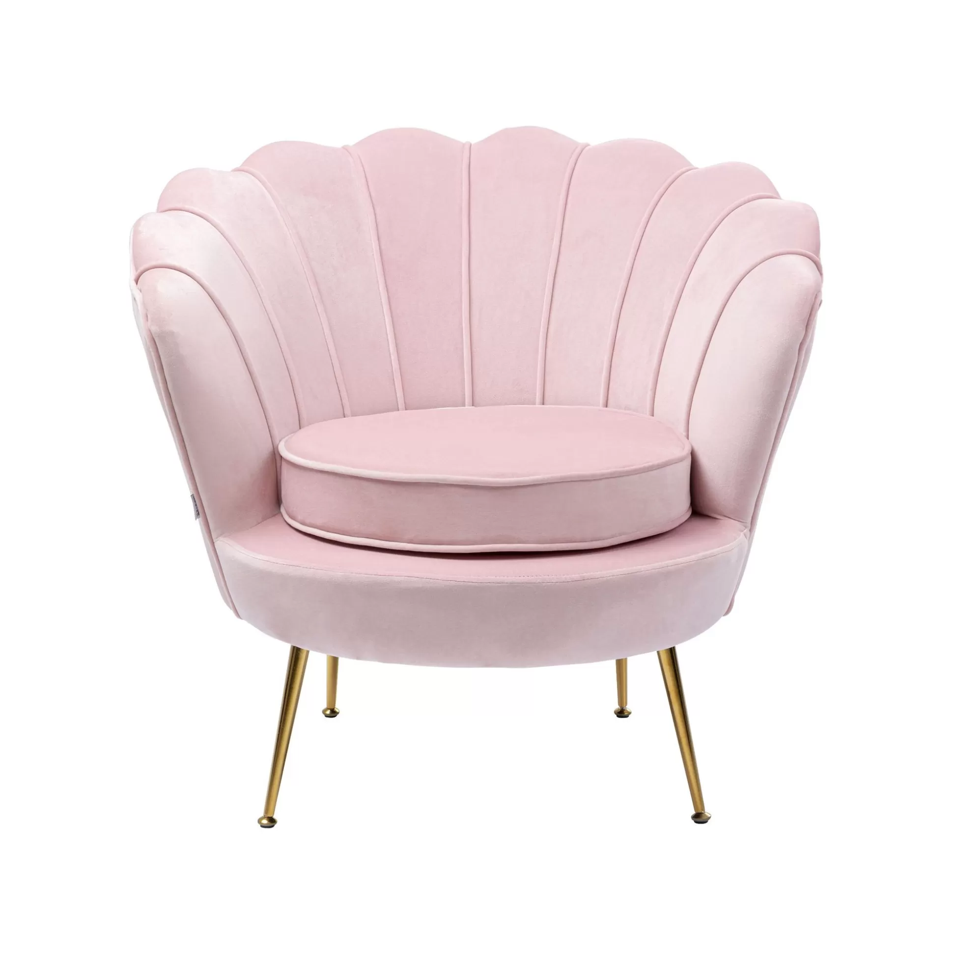 Fauteuil Water Lily Velours Rose Et Acier Doré ^KARE Design Online