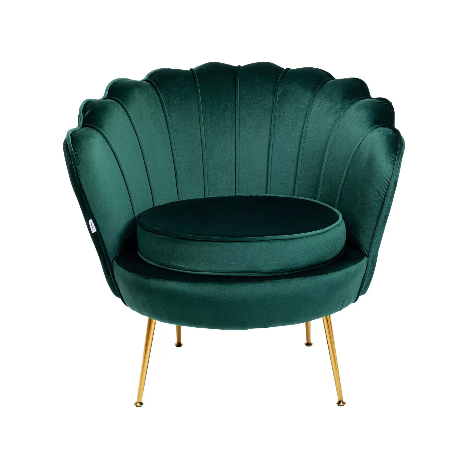 Fauteuil Water Lily Velours Vert Et Acier Doré ^KARE Design Best
