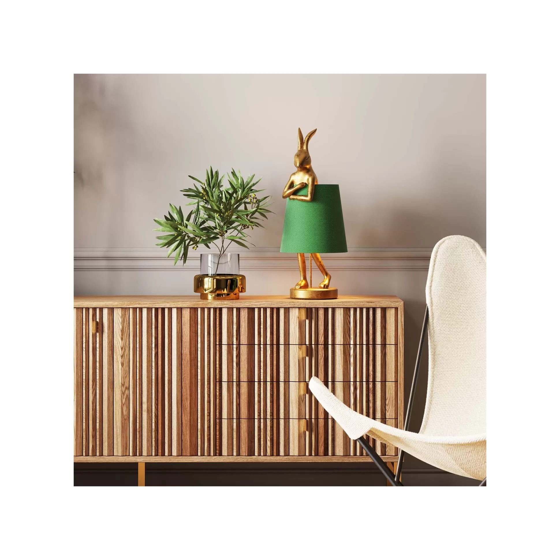 Lampe Animal Lapin Dorée Et Verte 68cm ^KARE Design Cheap