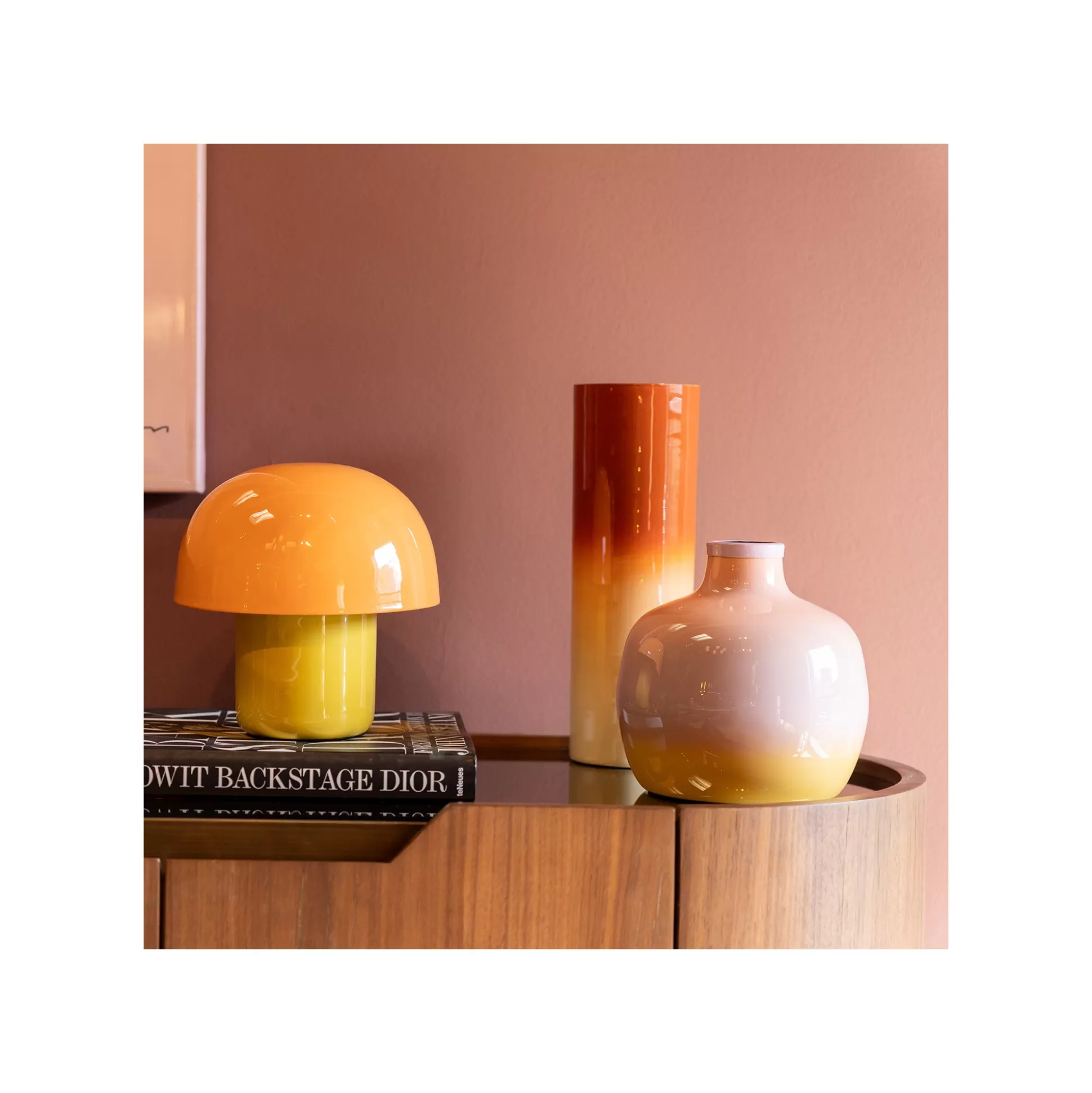 Lampe Mushroom Duo 20cm Orange Et Jaune ^KARE Design New