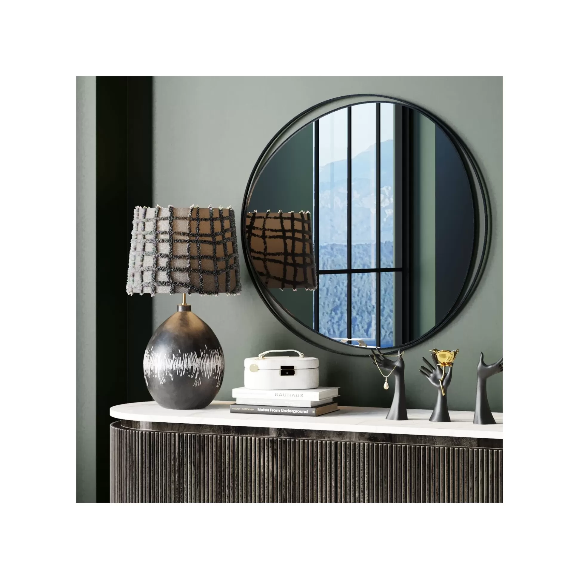 Miroir Bonita Noir 80cm ^KARE Design Fashion