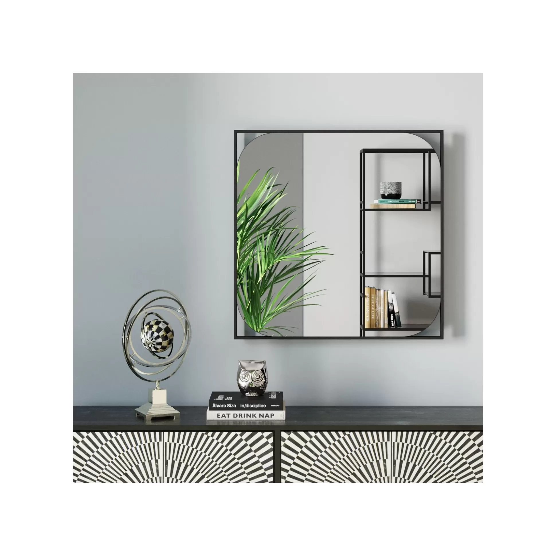 Miroir Bonita Noir 81x81cm ^KARE Design Outlet