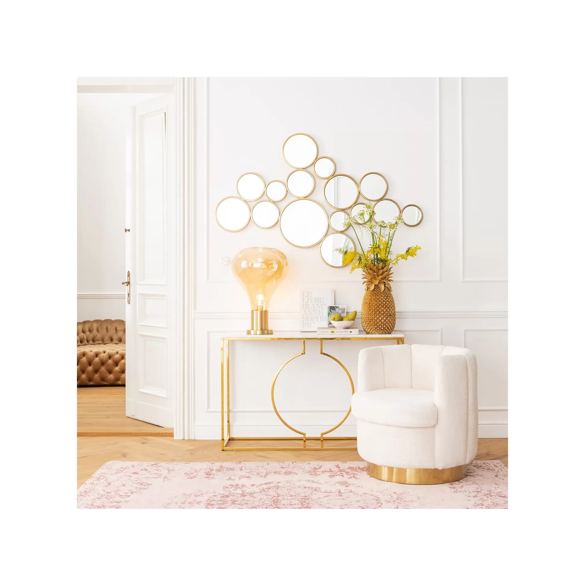 Miroir Bubbles Laiton 93x138cm ^KARE Design Clearance