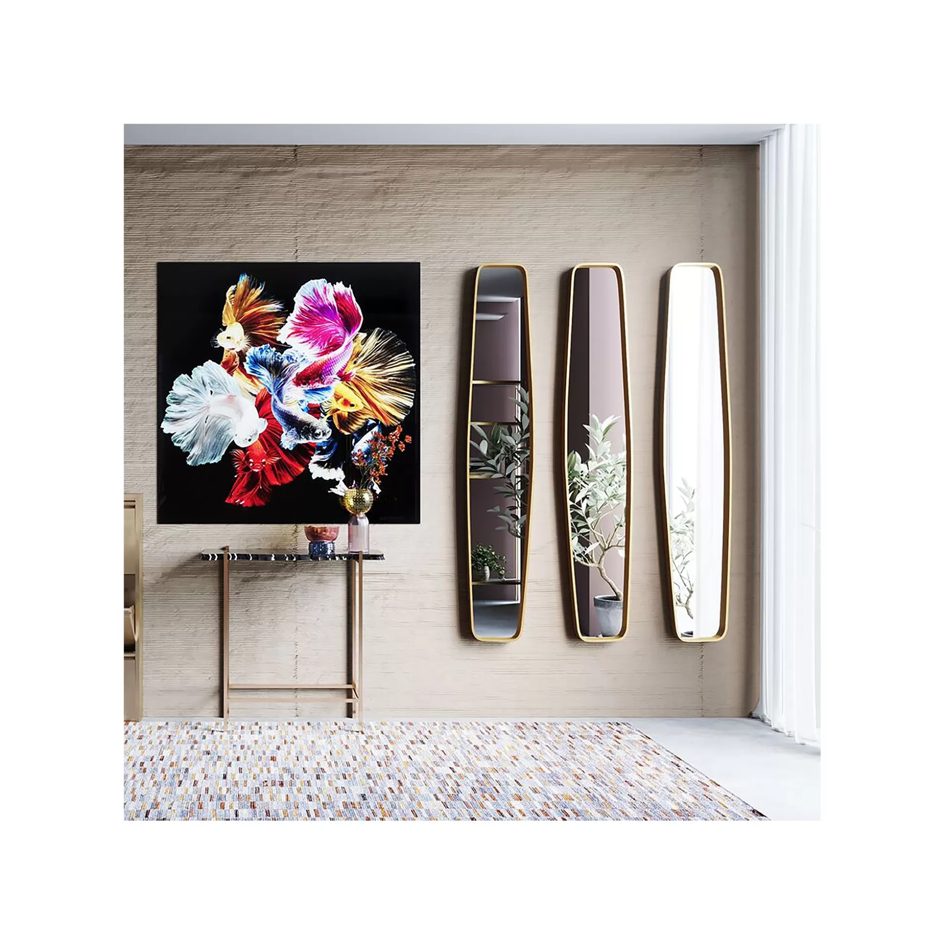 Miroir Clip Laiton 177x32cm ^KARE Design Best Sale