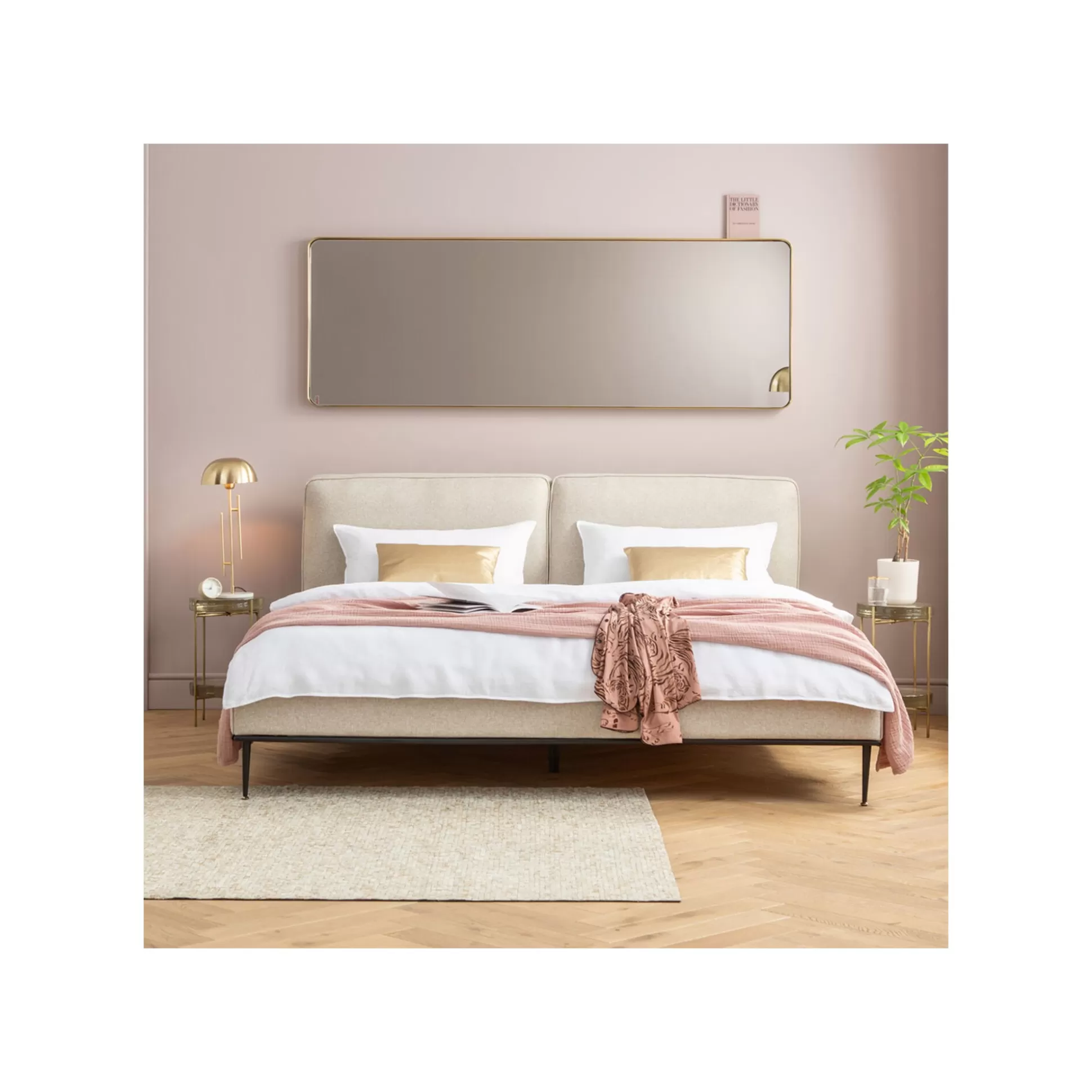 Miroir Curve Rectangulaire Laiton 200x70cm ^KARE Design Cheap