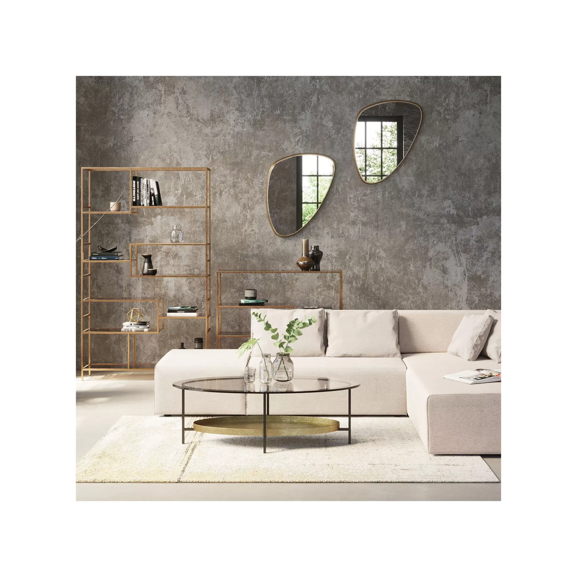 Miroir Jetset Triangulaire 83x56cm Doré ^KARE Design Flash Sale
