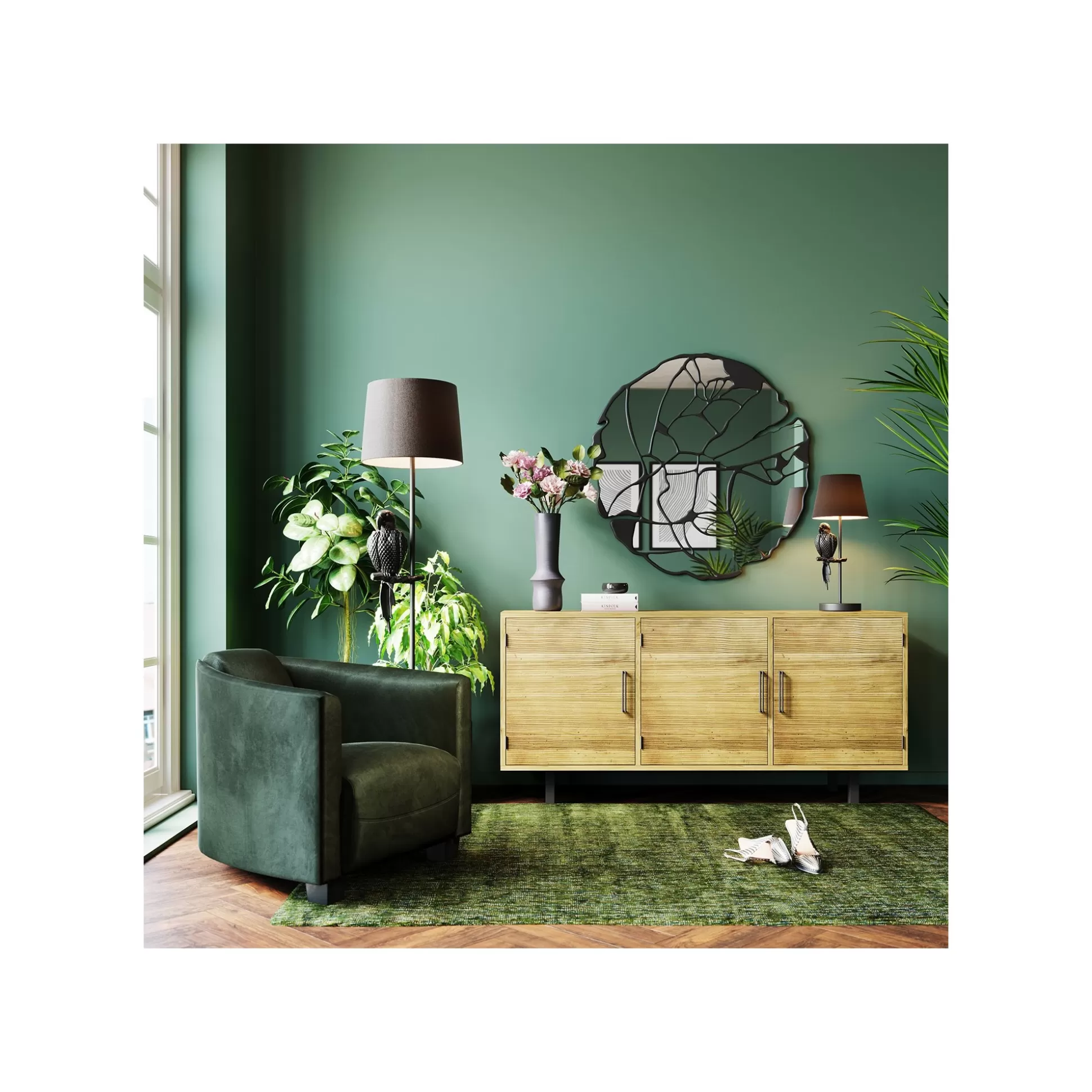 Miroir Pieces 100cm Noir Mat ^KARE Design Shop