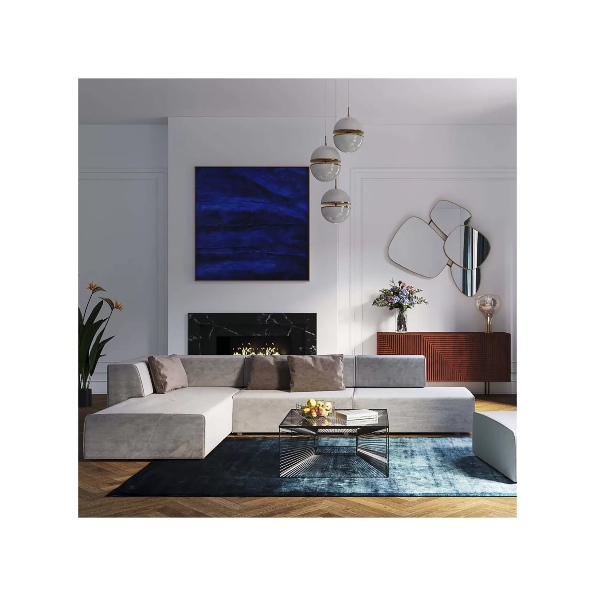 Méridienne Droite Canapé Infinity Gris ^KARE Design Shop