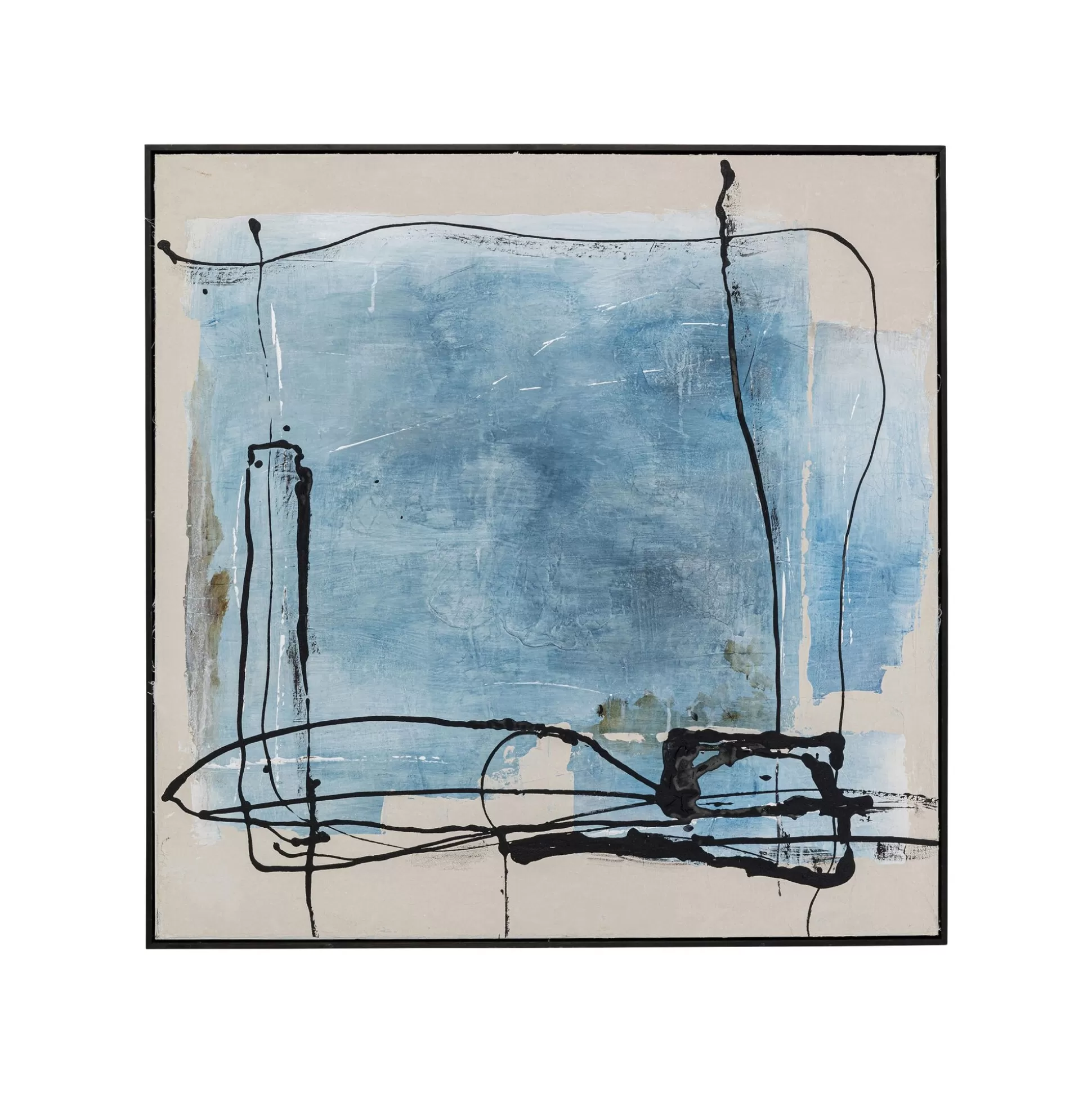 Peinture Frame Dust Bleue 100x100cm ^KARE Design Best