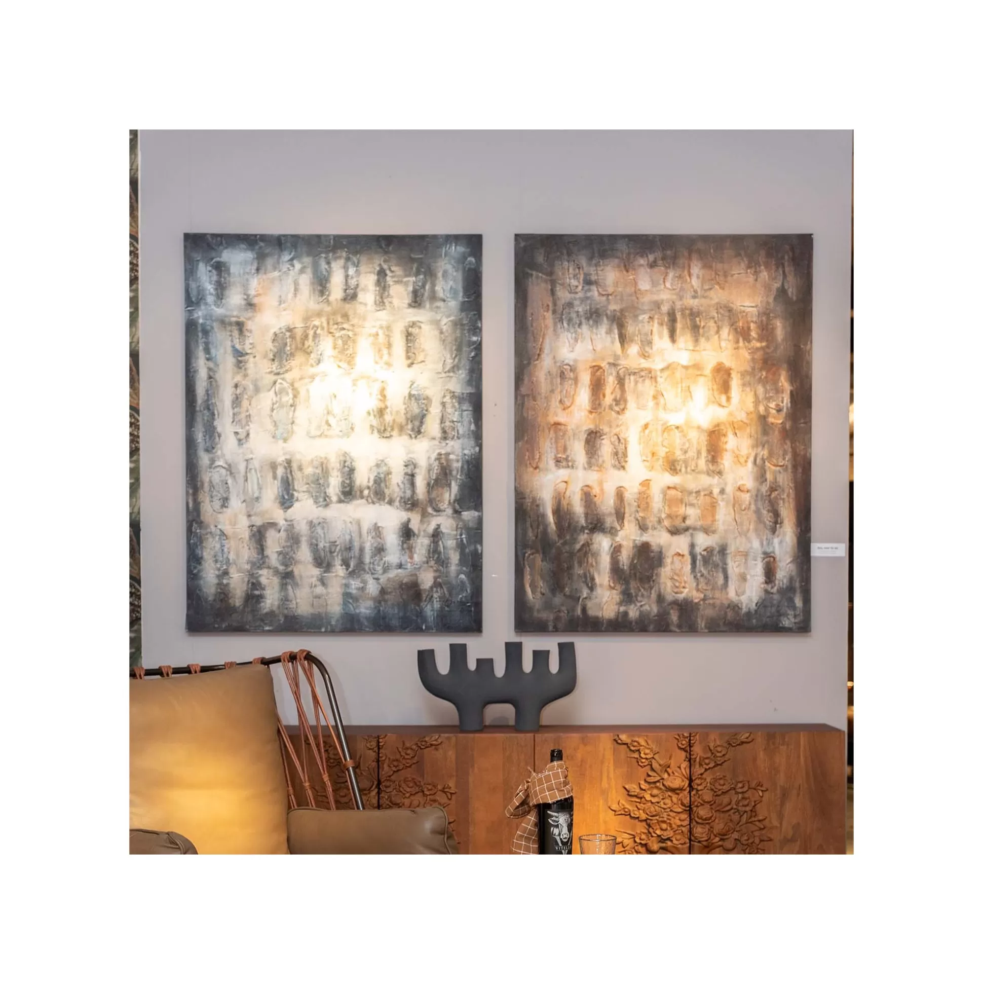 Peinture Shadows 90x120cm Marron ^KARE Design Clearance