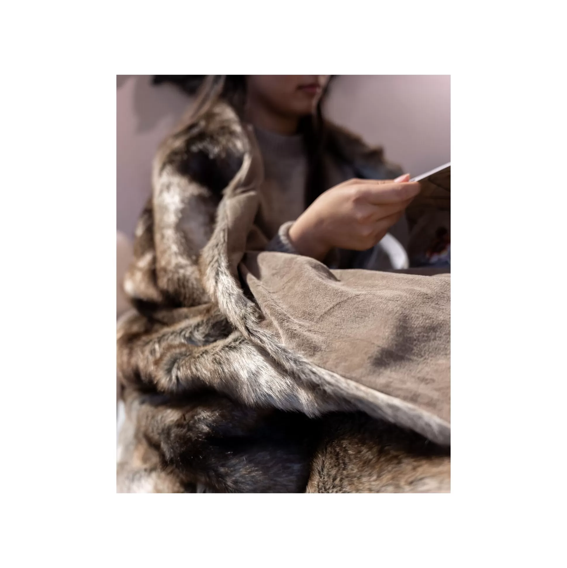 Plaid Rayures 140x200cm Marron ^KARE Design Best