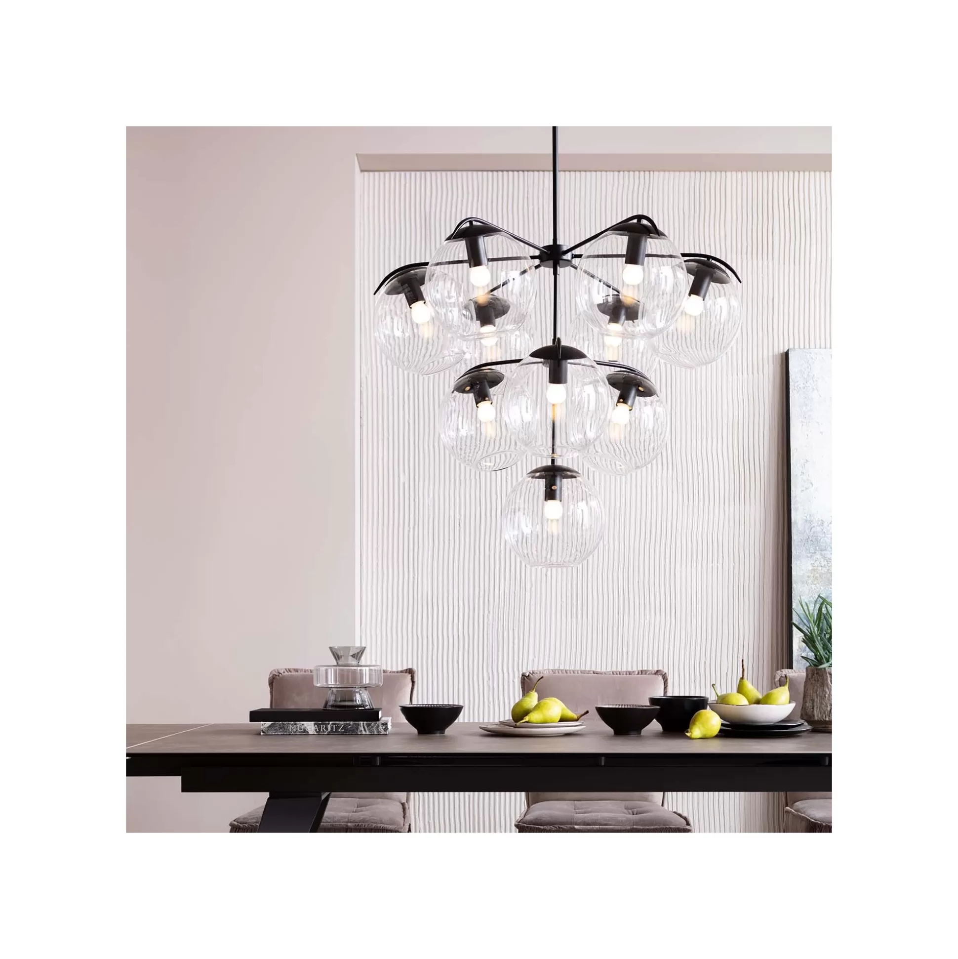 Suspension Lasmina 10 Globes Noire ^KARE Design Outlet