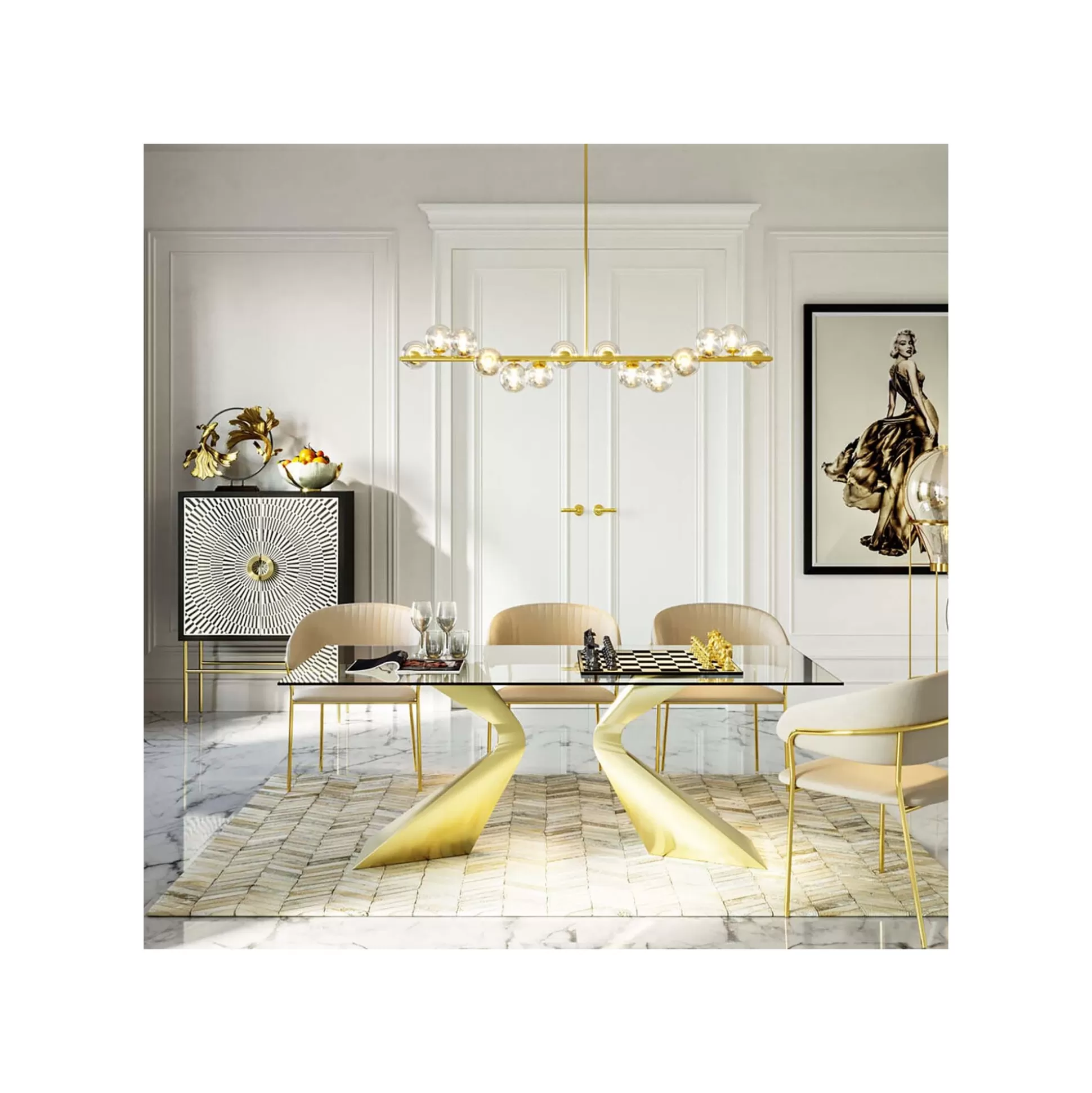 Suspension Scala Balls 150cm Dorée ^KARE Design Outlet