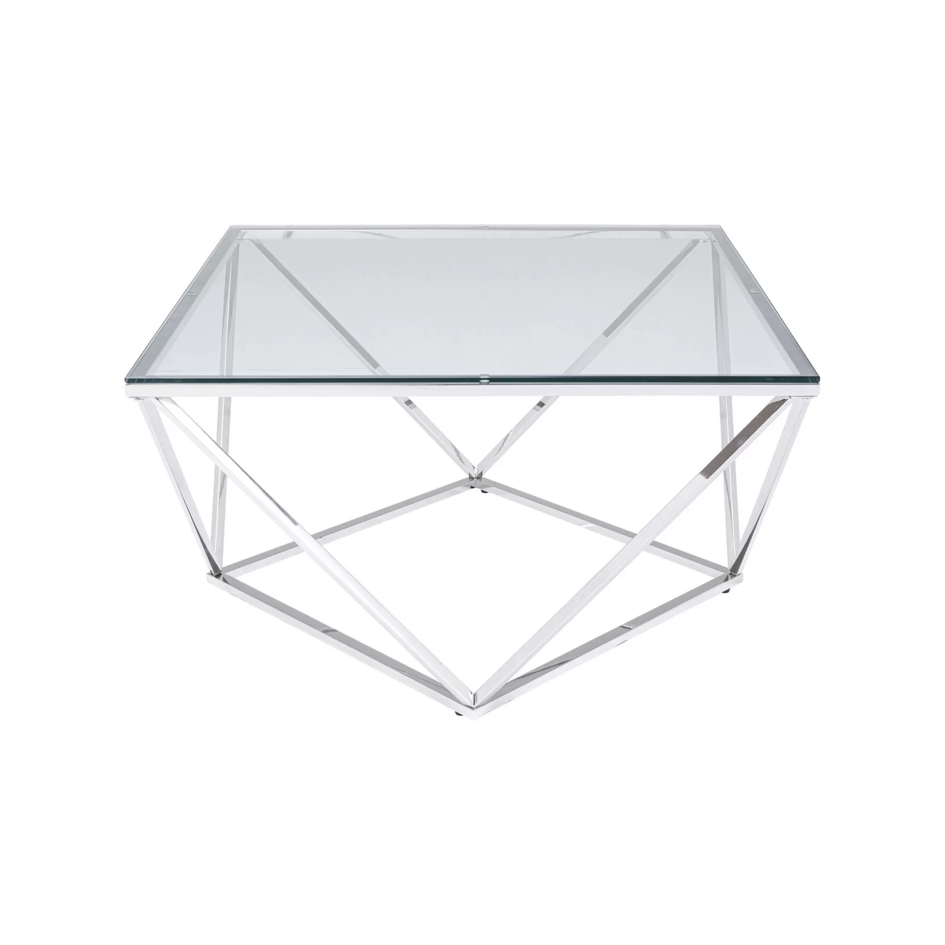 Table Basse Cristallo 80x80cm Argentée ^KARE Design New