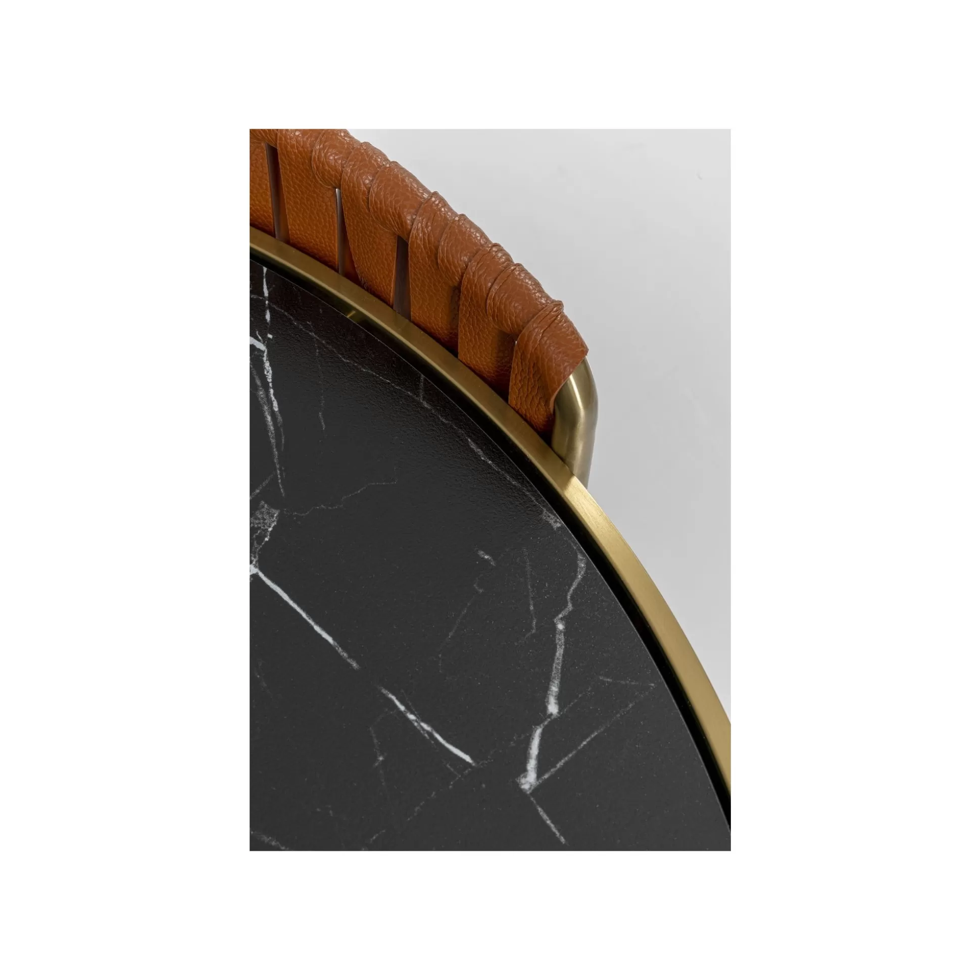 Table Basse Effet Marbre Noir Double 86cm ^KARE Design Fashion