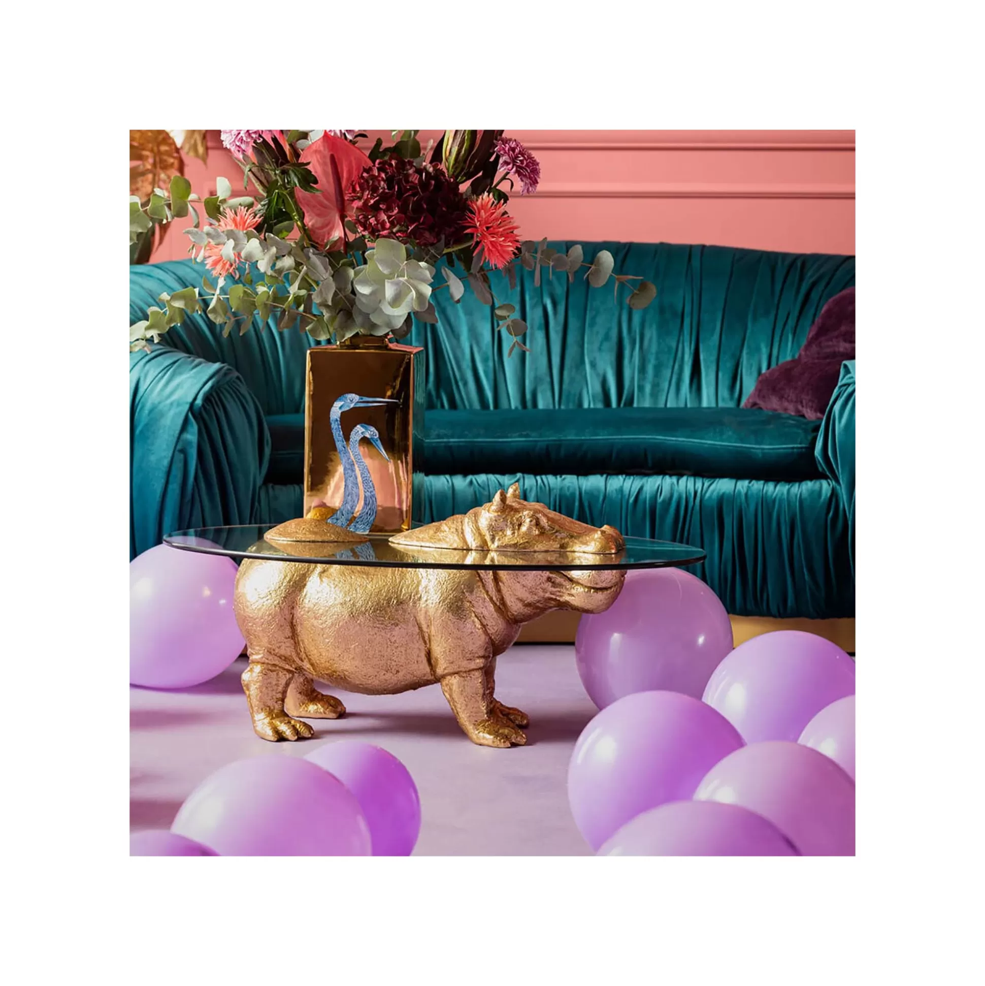 Table Basse Hippopotame Doré ^KARE Design Outlet