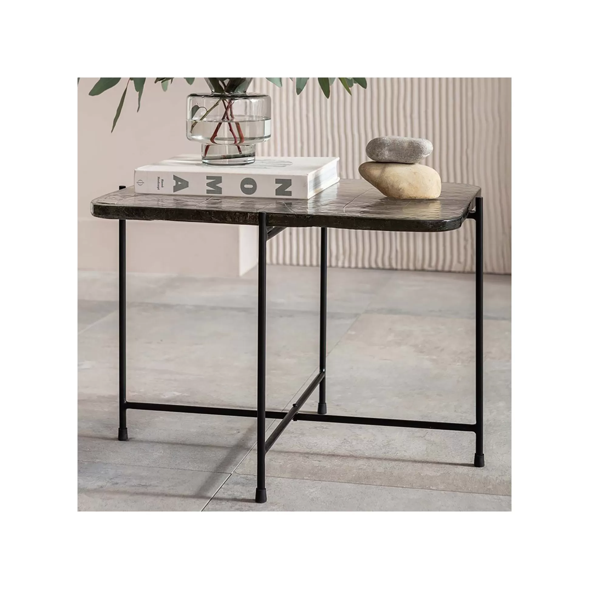Table Basse Ice 63x46cm Pieds Noirs ^KARE Design Hot