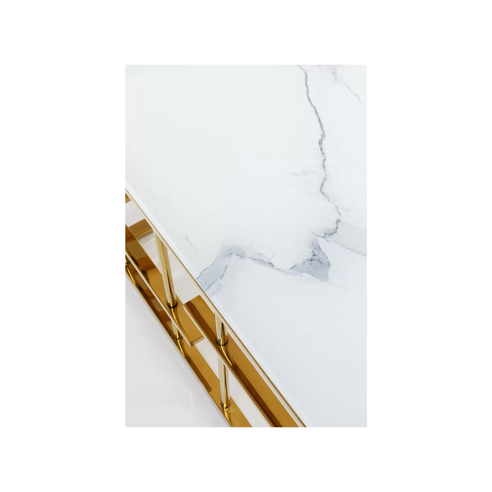 Table Basse Rome 130x70cm Blanc Et Or ^KARE Design New