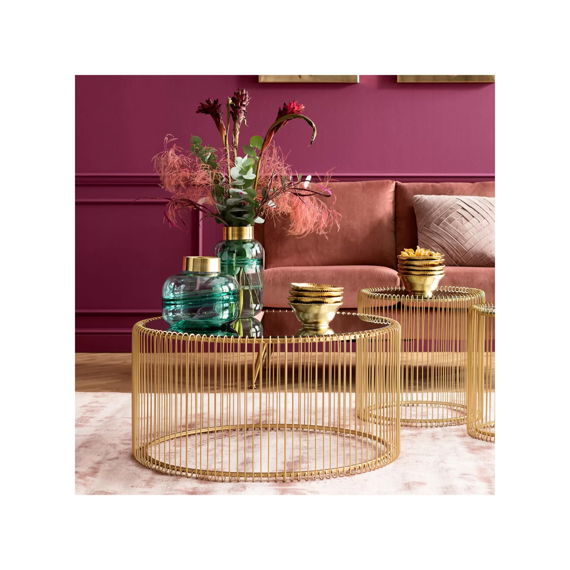 Table Basse Ronde Wire 80cm Laiton ^KARE Design Sale