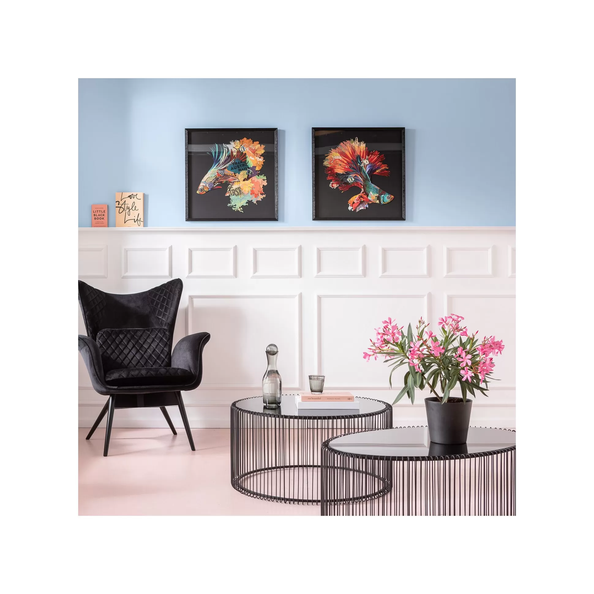Table Basse Ronde Wire 80cm Noire ^KARE Design Flash Sale