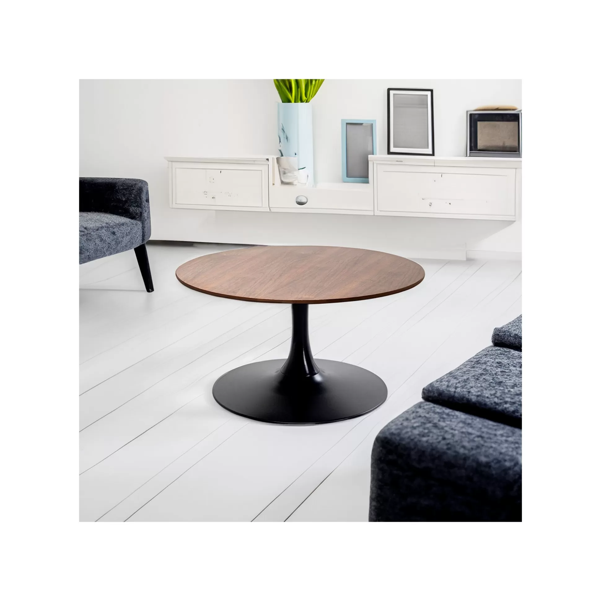 Table Basse Schickeria 80cm Noyer Et Noire ^KARE Design New