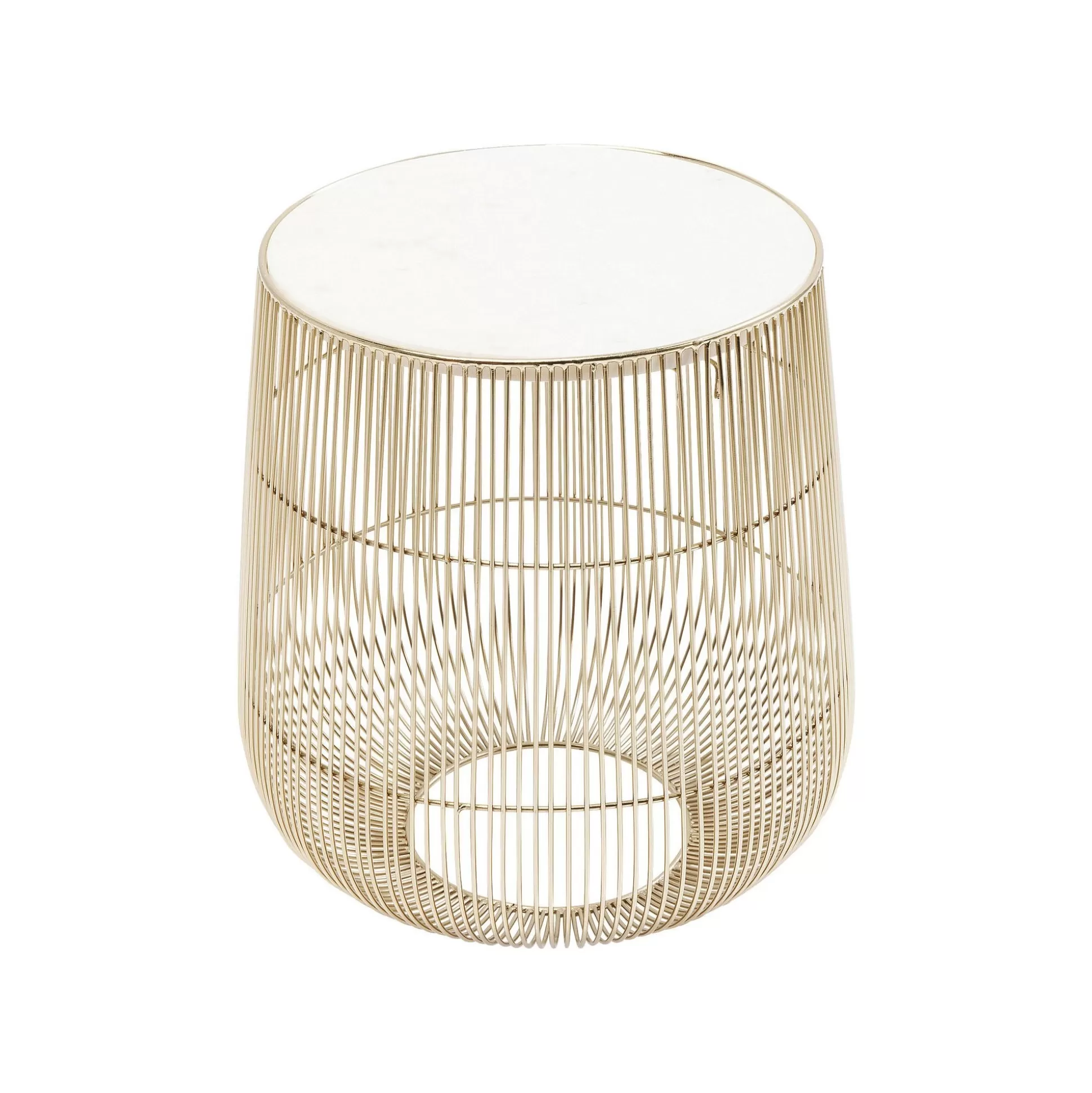 Table D'appoint Beam Dorée Marbre Blanc 32cm ^KARE Design Fashion