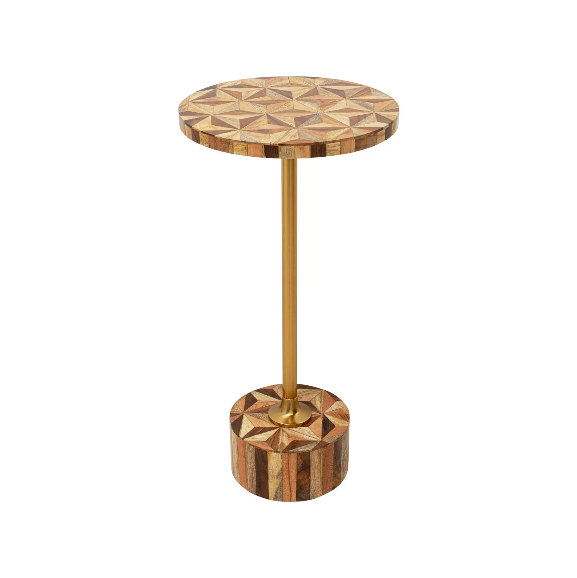 Table D'appoint Domero Geo 40cm Marron Et Dorée ^KARE Design Fashion