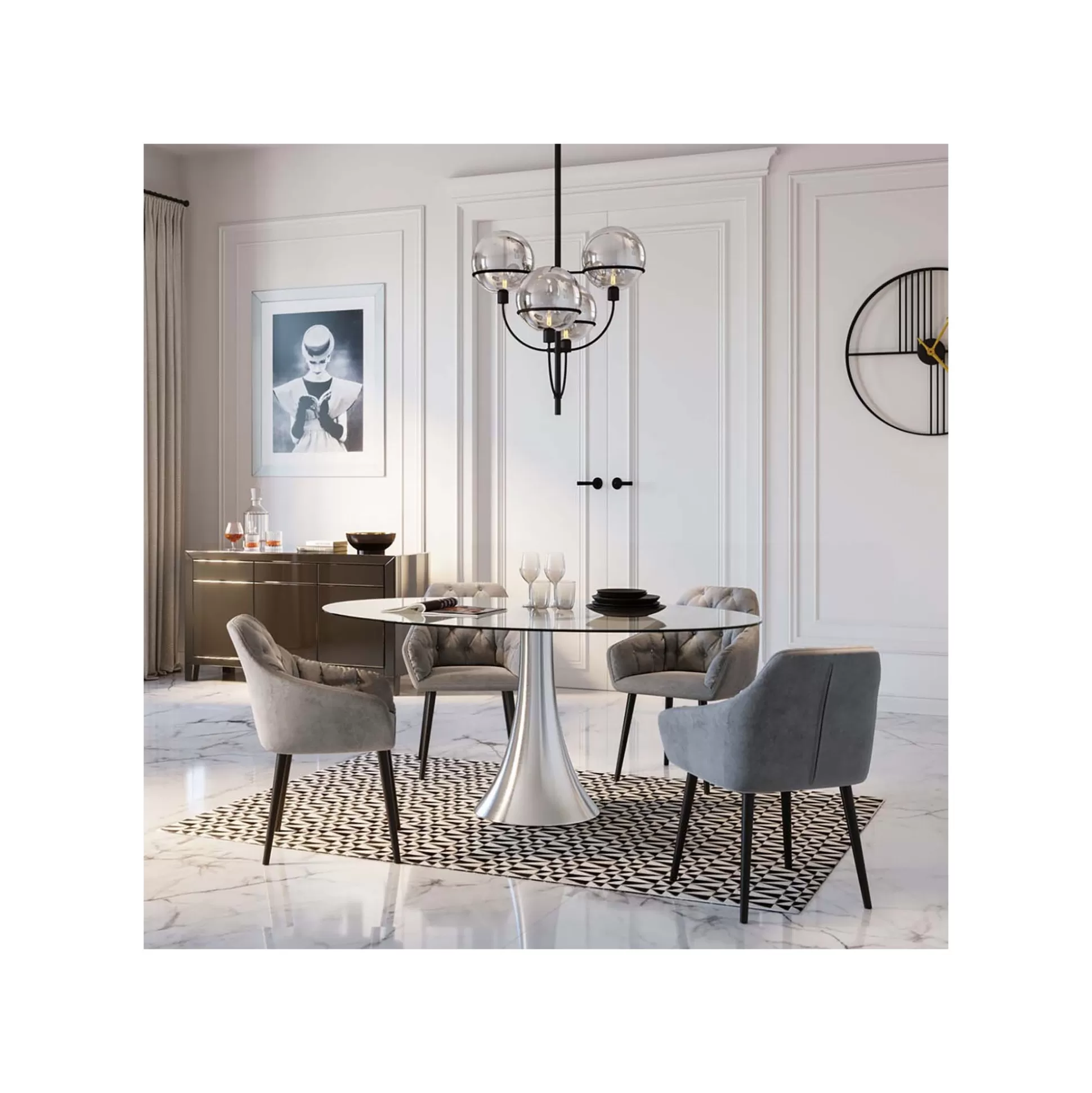 Table En Verre Grande Possibilita 180x120cm Chromée Et Verre ^KARE Design Cheap