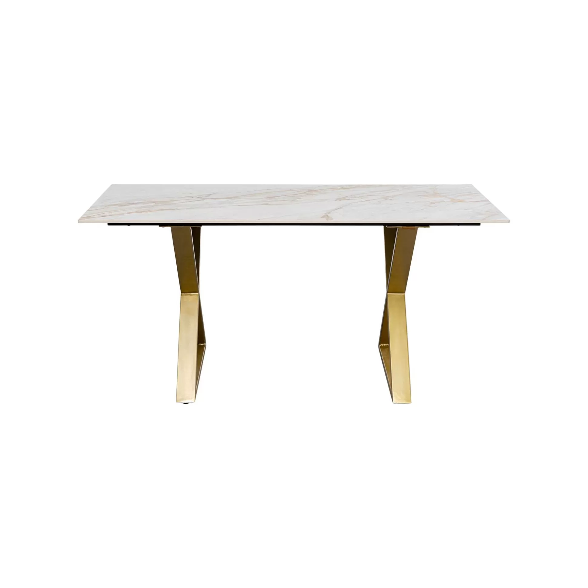 Table Eternity Cross Blanche Et Dorée 160x80cm ^KARE Design Store