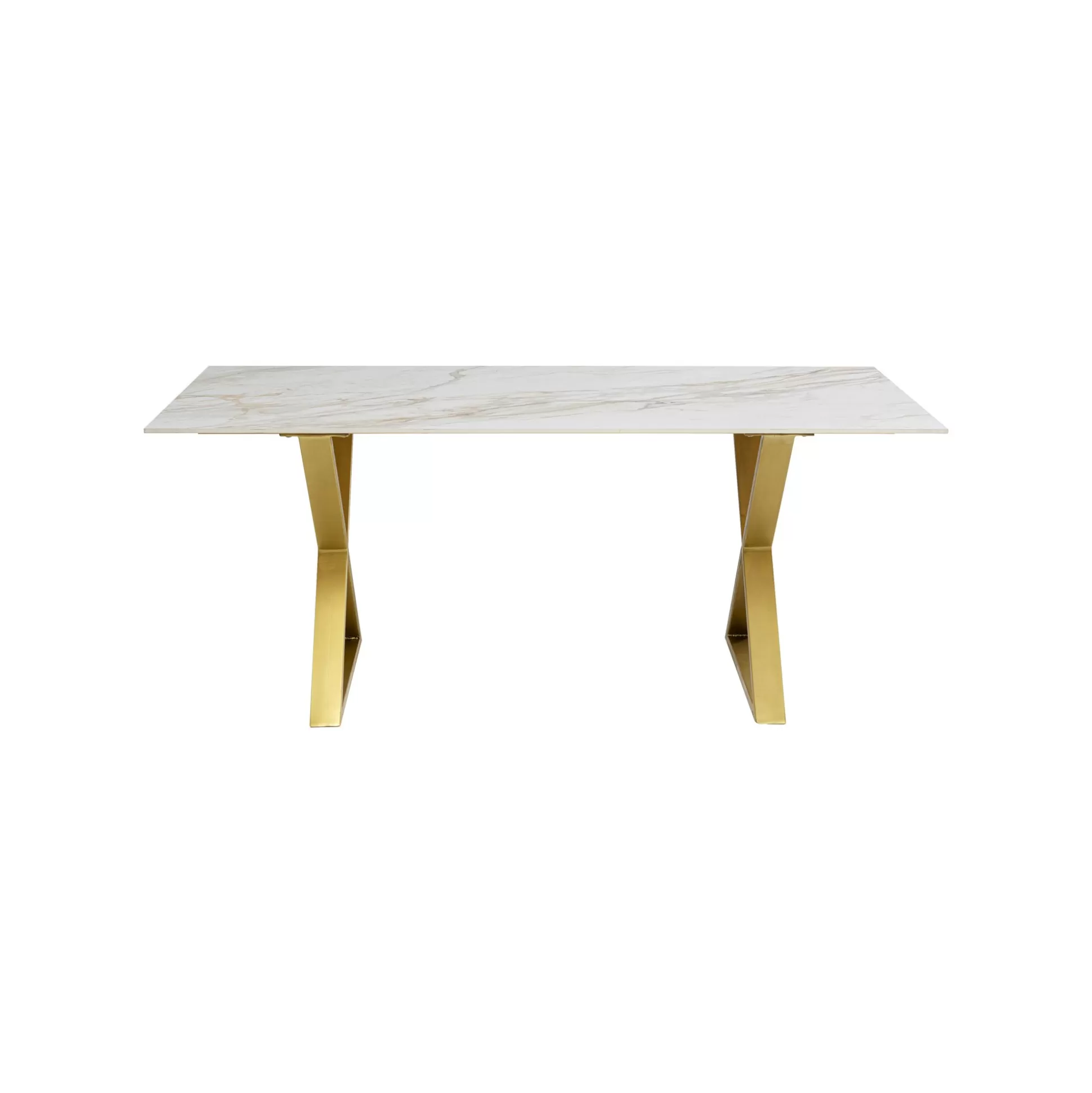 Table Eternity Cross Blanche Et Dorée 180x90cm ^KARE Design Best