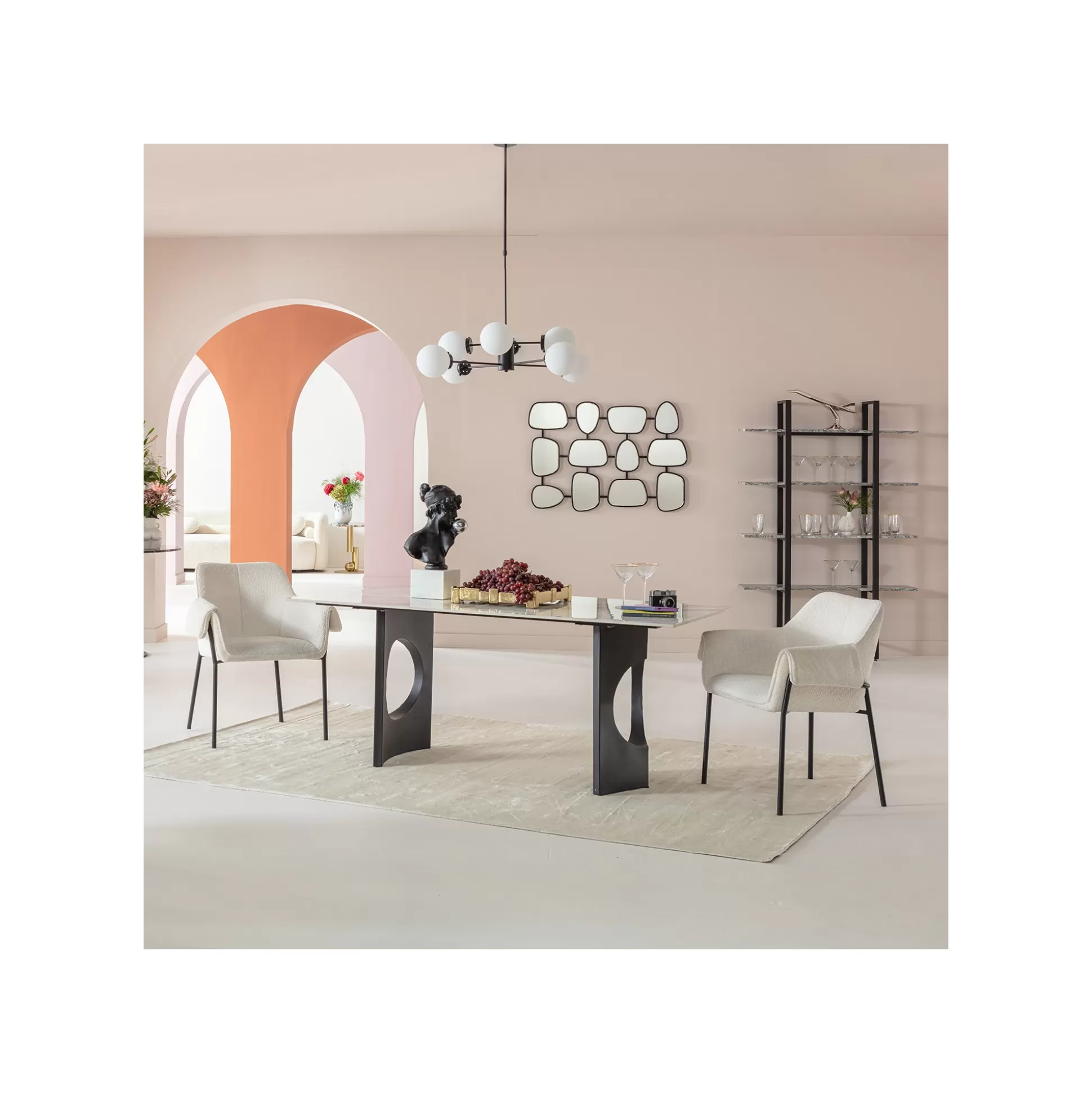 Table Eternity Oho Blanche Et Noire 180x90cm ^KARE Design Sale