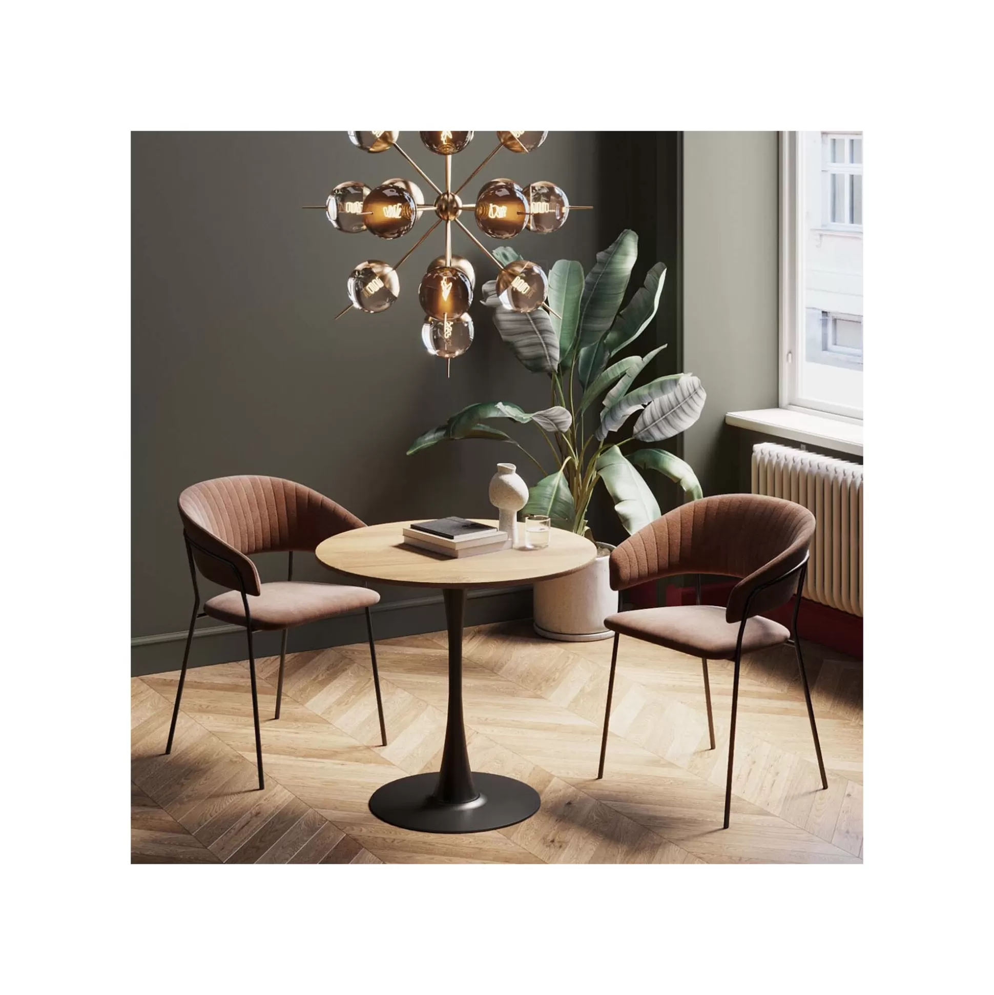 Table Schickeria 80cm Chêne Et Noire ^KARE Design Discount