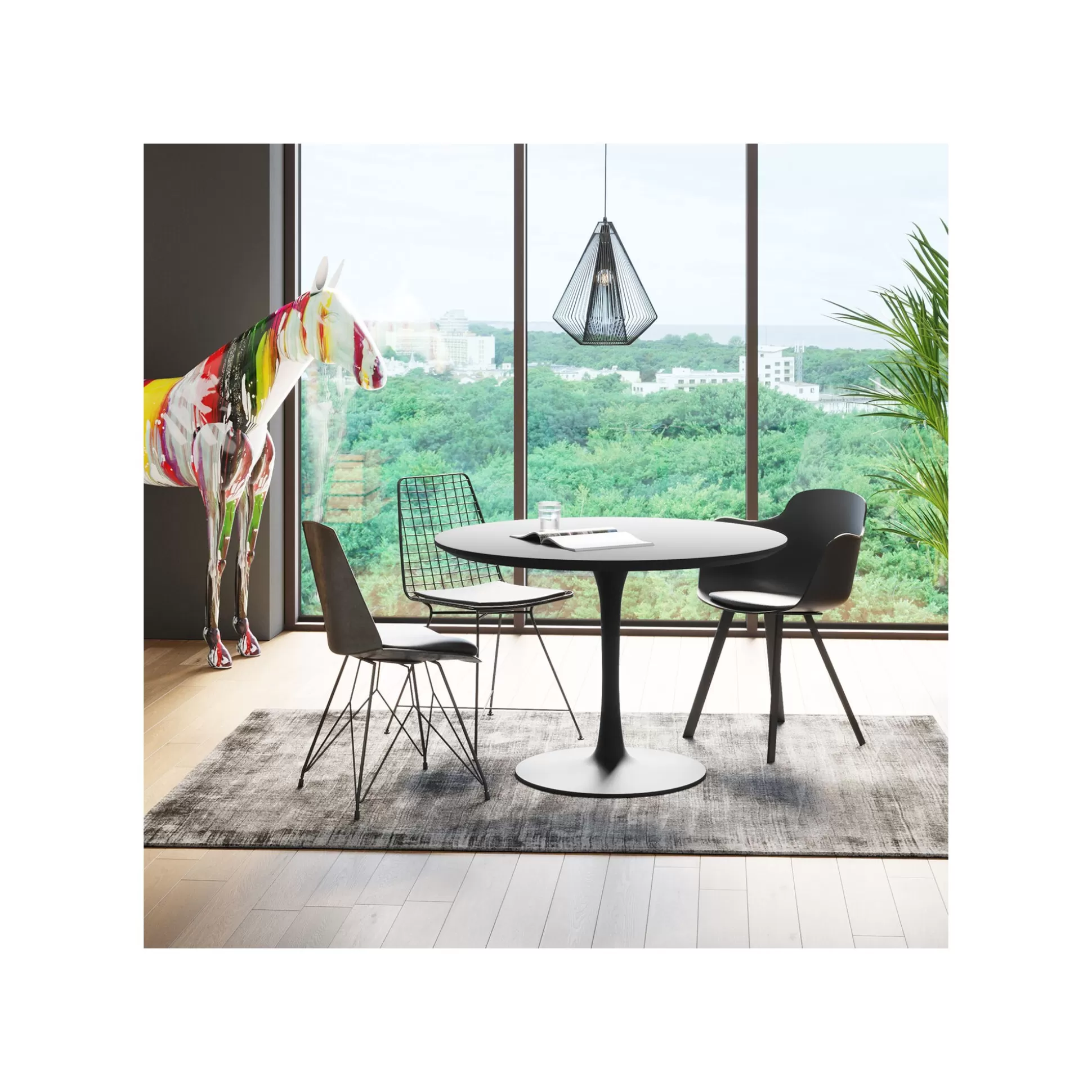 Table Schickeria 110cm Noire ^KARE Design Sale
